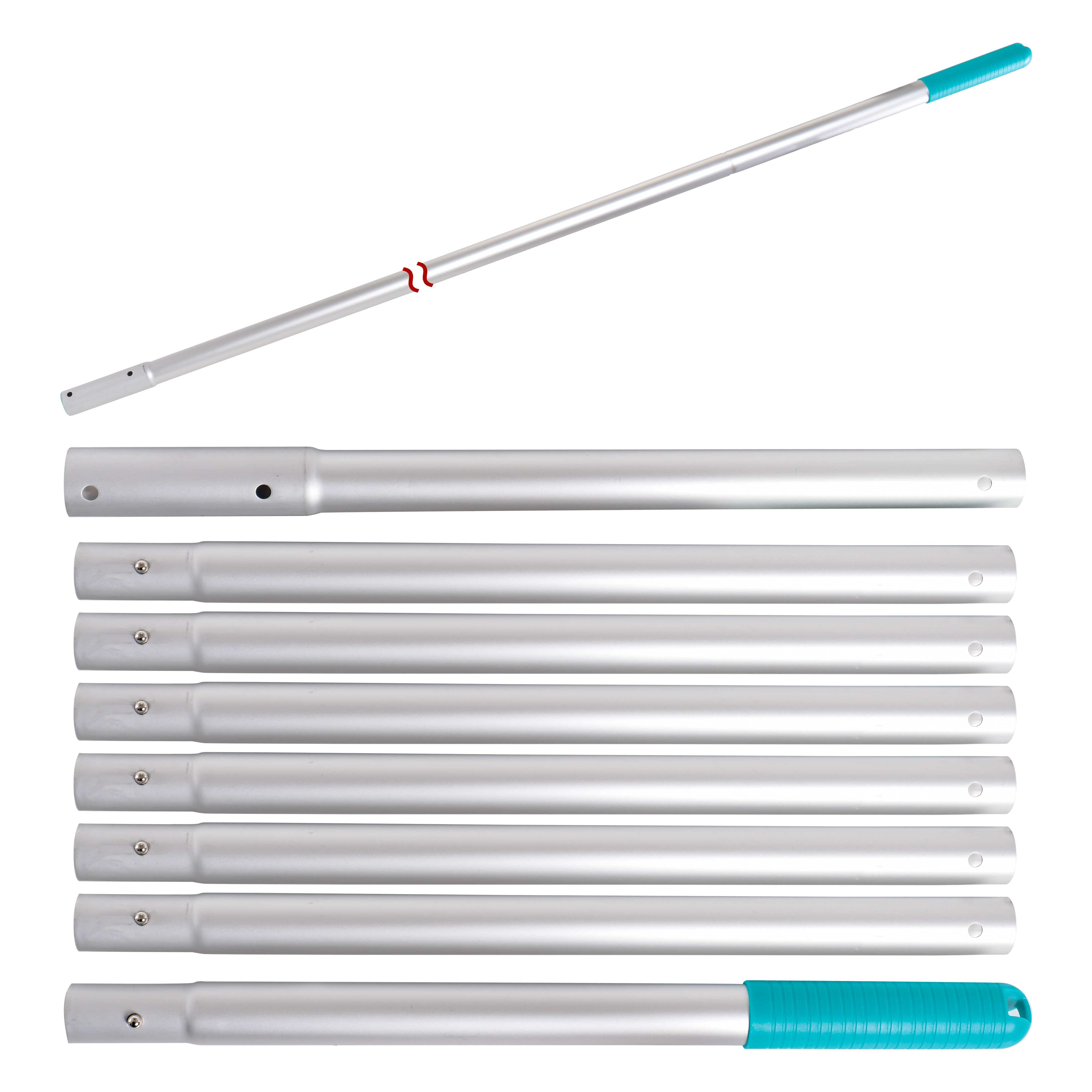10.5 Foot Aluminum Telescopic Swimming Pool Pole - 8 Adjustable Sections for Skimmer Nets, Rakes, Brushes & Vacuum Heads | Durable US Pool Supply | Perfect for Cleaning & Maintenance of Inground & Above Ground Pools