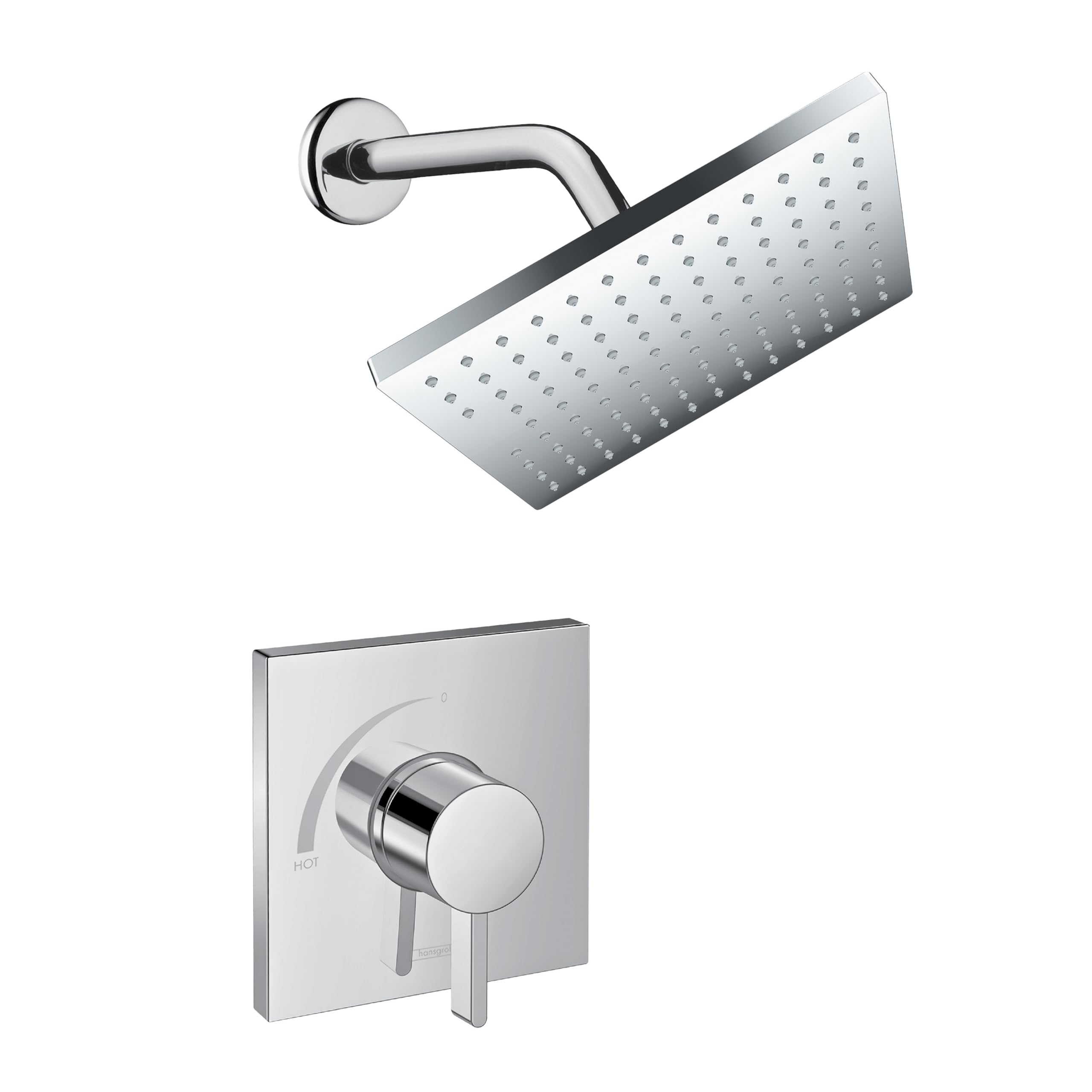 Hansgrohe Vernis Blend Shower Set 1.5 GPM - Chrome Finish Single Spray Full Shower Trim Kit (Model 04960000) for Modern Bathroom Renovation & Spa-Like Shower Experience