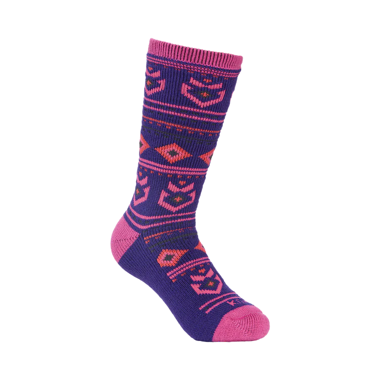 Kombi Violet Indigo Junior Getaway Socks - Warm Kids Hiking Socks for Outdoor Adventures & Travel Comfort