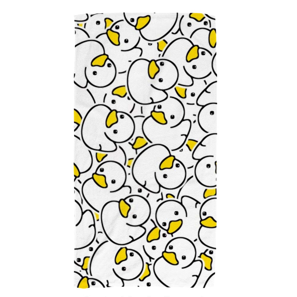 **Premium Absorbent Microfiber Hand Towel - 15x30 Inch Soft Kitchen & Bath Towel with Cute Cartoon Ducks Pattern - Ideal for Bathroom, Gym, Yoga, Spa & Beach Use**