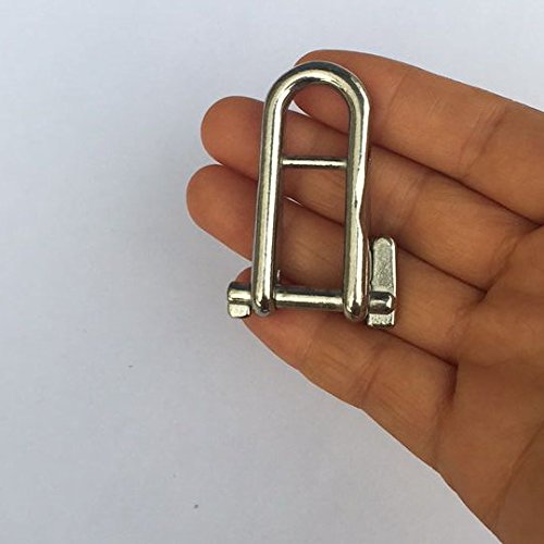 Premium Marine-Grade Stainless Steel Keypin Halyard Flat D Boat Shackle with Bar - Heavy Duty Rigging Hardware for Sailboats, Yachts & Marine Applications