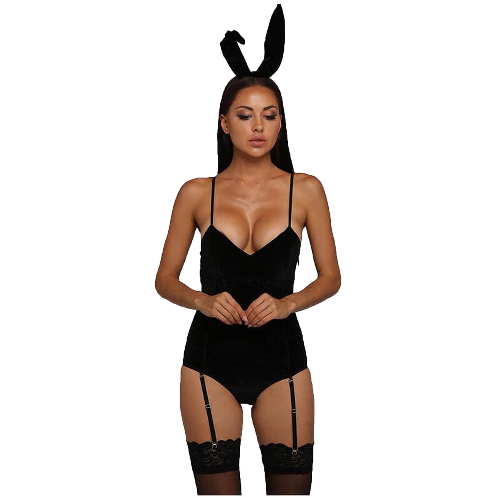Sexy Bunny Girl Lingerie Set - Lace Bodysuit & Accessories for Women | Couples Role Play Costume | Perfect for Valentine's Day, Bachelorette Parties & Romantic Nights