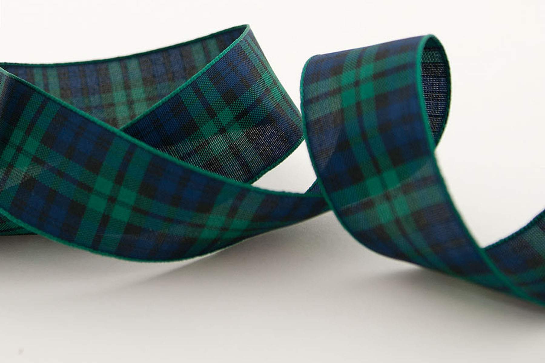 Berisfords Premium Black Tartan Ribbon - 1 Inch Wide Scottish Plaid Grosgrain Ribbon for Gift Wrapping, Crafts, Hair Bows, and DIY Decorations