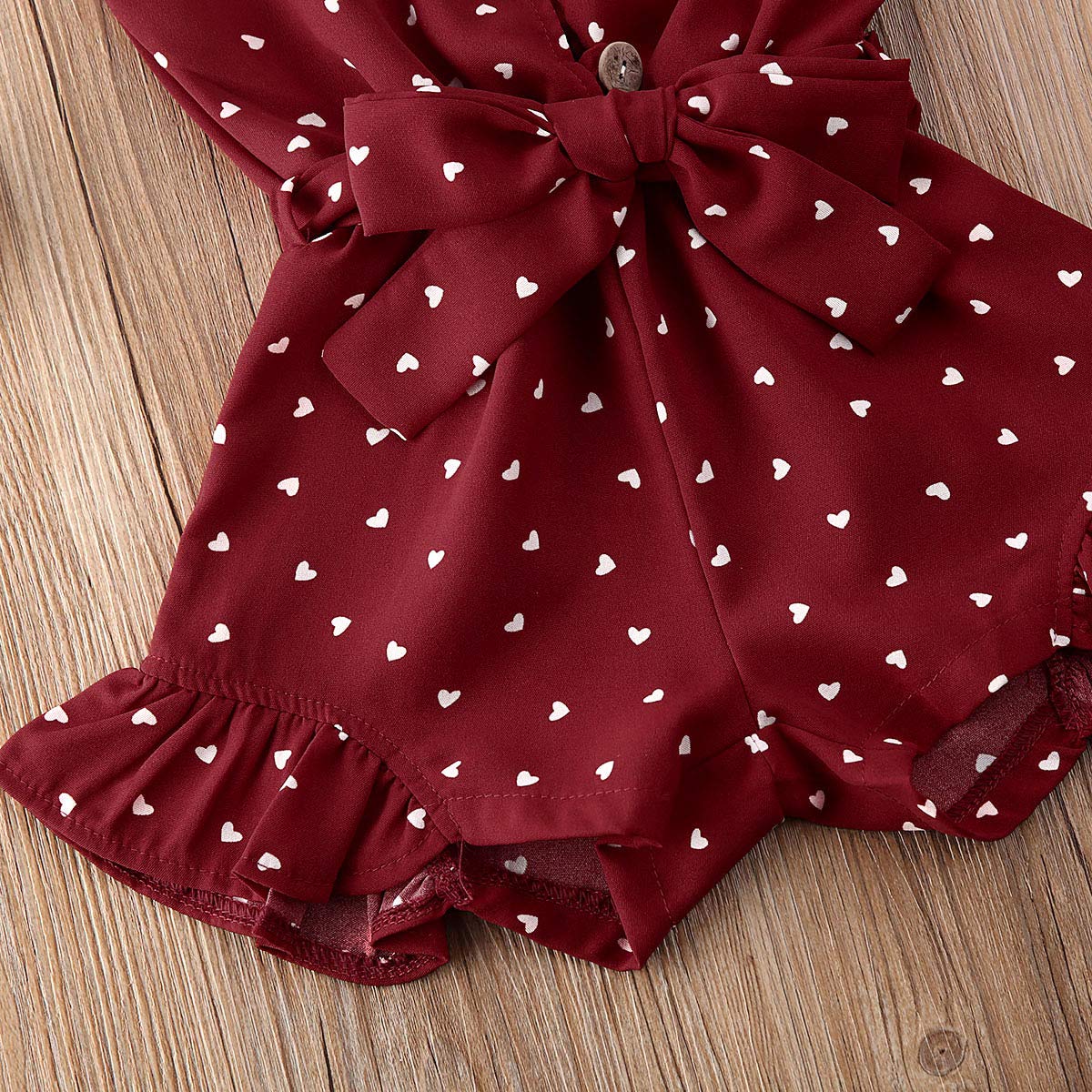 Adorable Heart Print Toddler Romper Jumpsuit for Baby Girls - Summer Play Outfit & Holiday Dress - Perfect for Playdates, Birthday Parties & Family Photos
