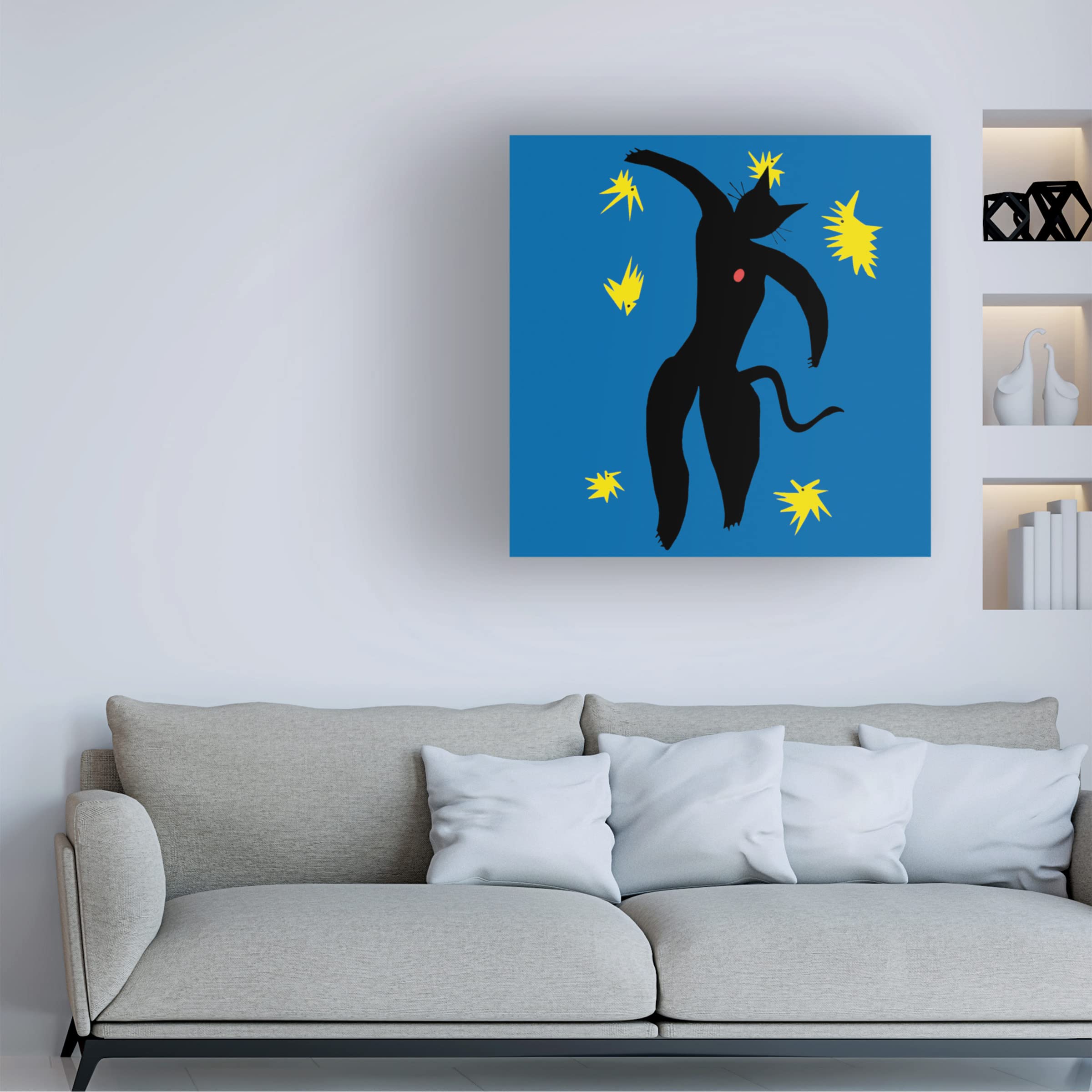 Trademark Fine Art 'Matisse Cat' Canvas Wall Art Print by Chameleon Design - Modern Home Decor for Living Room, Bedroom & Office