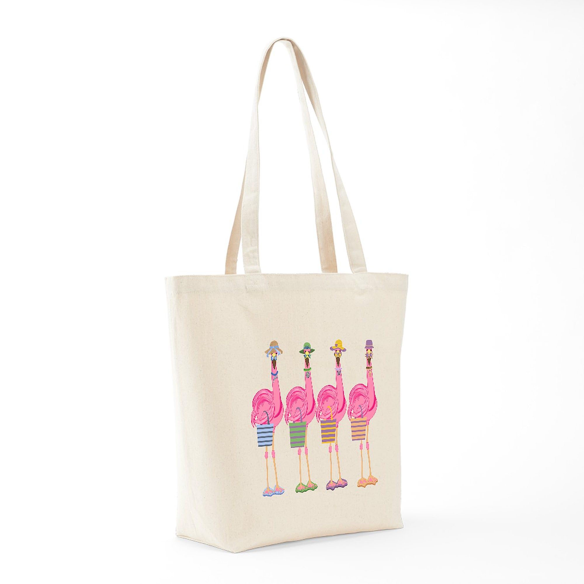 Snazzy Flamingos Canvas Tote Bag - Eco-Friendly Reusable Shopping Bag for Groceries, Beach & Daily Use | Natural Cotton Tote with Unique Design