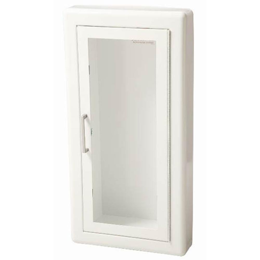 JL Industries 1818F10 Ambassador Fire Extinguisher Cabinet - Full Glass Door with Pull Handle - Wall Mounted for Office, School & Commercial Safety Use