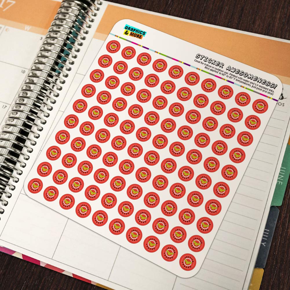 Justice League Wonder Woman Athletic Logo Planner Stickers - Scrapbooking, Crafting, Bullet Journal Supplies for DIY Projects & School Organization