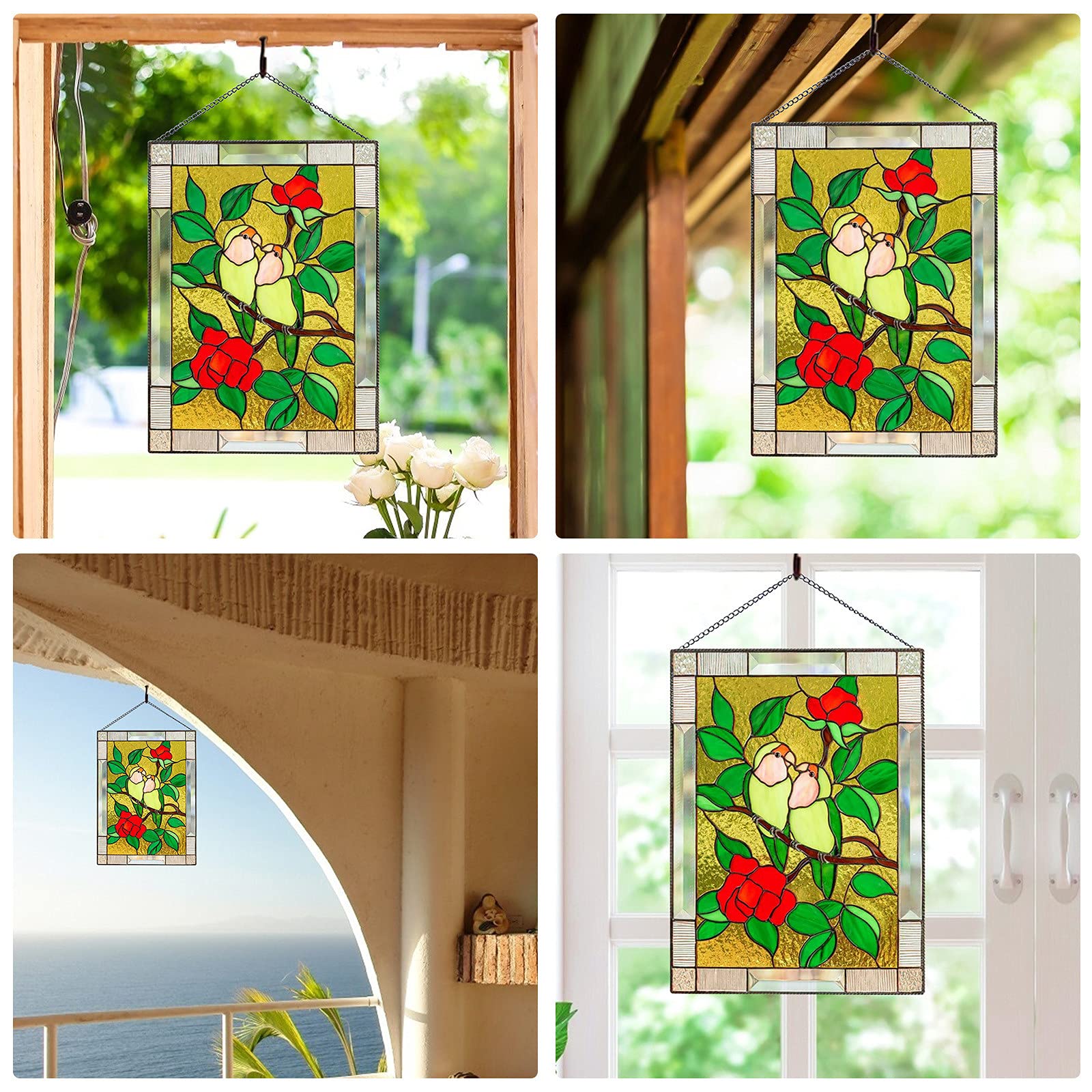 Hand-Painted Bird Pendant Decor - Unique Hanging Ornament for Home & Garden - Indoor/Outdoor Wall Art Gift for Bird Lovers (Perfect for Living Room, Bedroom, Patio & Wedding Decor)