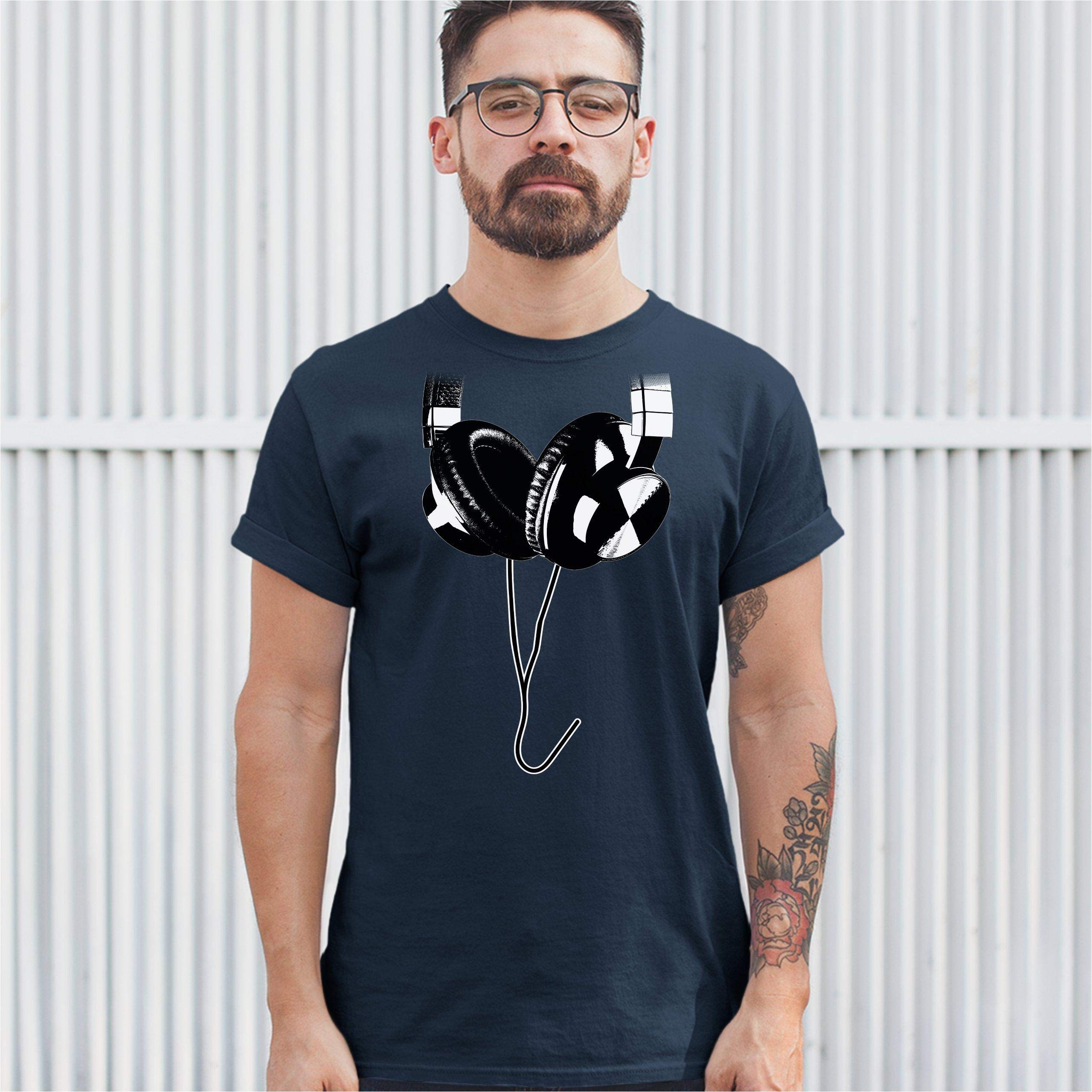 DJ Music T-Shirt with Huge Hanging Headphones Design - Cool Graphic Tee for Music Lovers, DJs & Festival Goers - Perfect for Concerts, Raves & Streetwear Fashion
