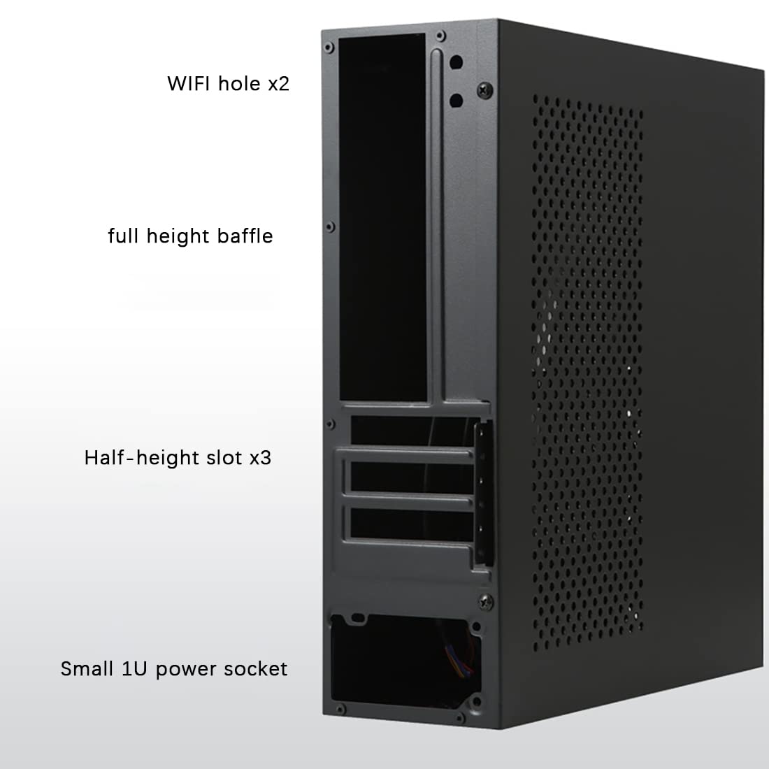 SKTC A10 Mini ITX HTPC Case - Compact 1U 7.3L Small Form Factor Computer Chassis for Micro ATX 24x24 Motherboard | Perfect for Home Theater PC, Office Workstation & Space-Saving Desktop Builds