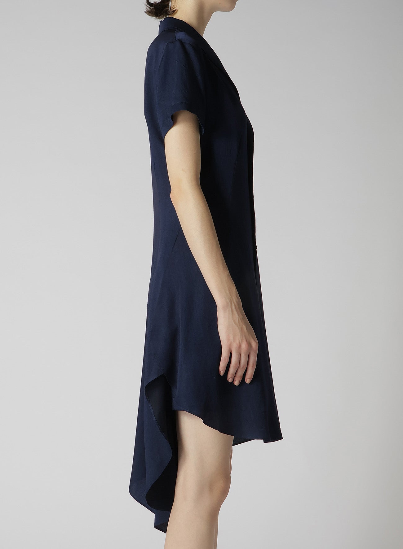 Cupro Dungaree Twill Asymmetrical Shirt Jacket - Stylish Layering for Casual Outfits & Streetwear Fashion