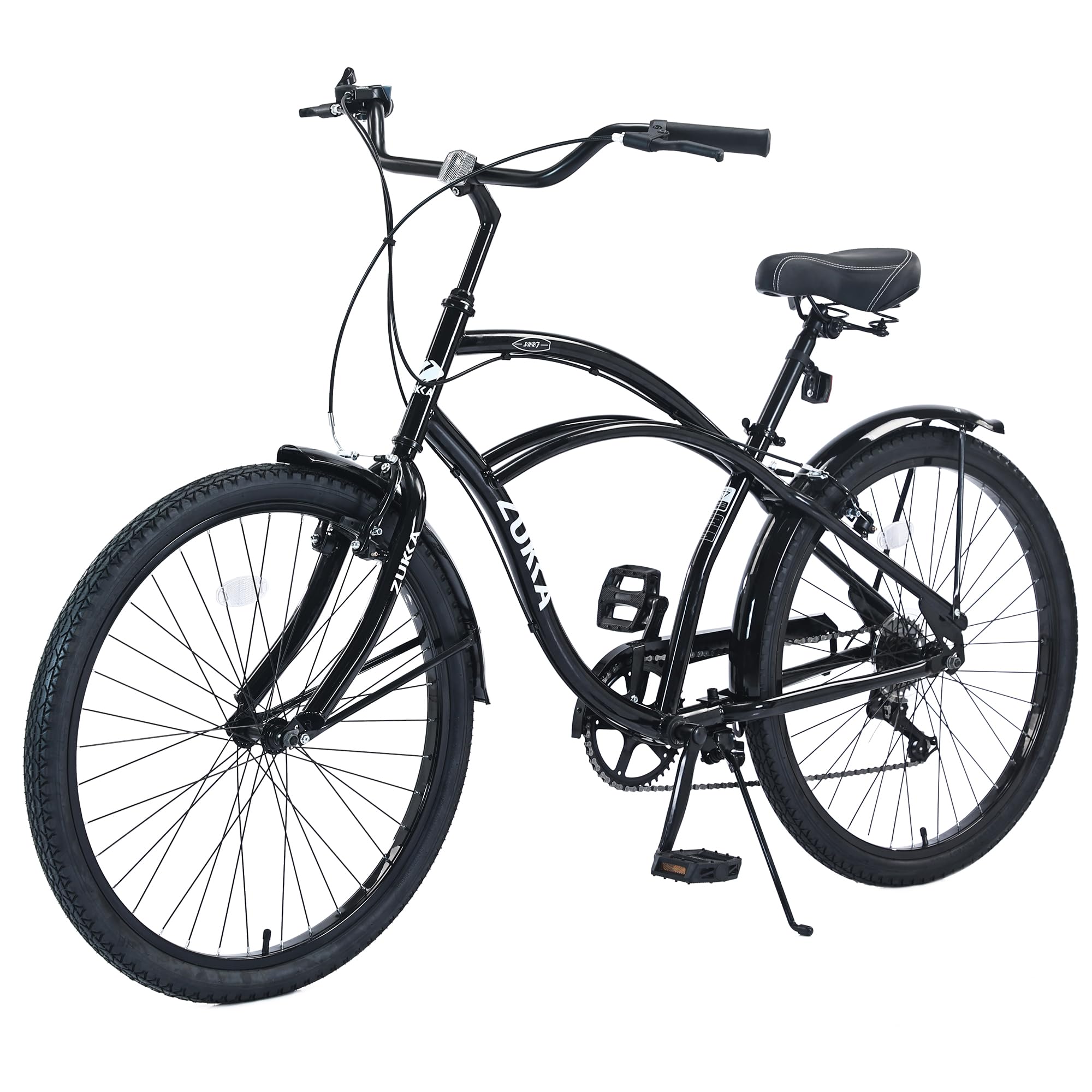 **26 Inch Beach Cruiser Bike for Men & Women - Adjustable Seat, 7-Speed Commuter Bike for Adults - Multiple Colors - Perfect for City Rides, Beach Outings & Daily Commutes**