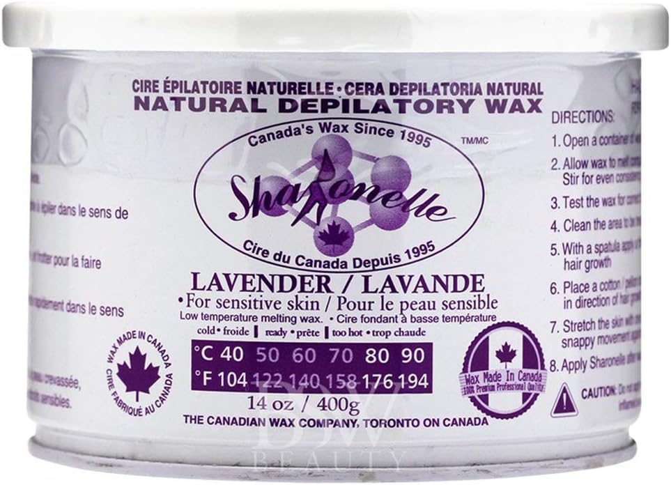 Sharonelle All Purpose Natural Hair Removal Wax Kit - 14oz Canned Wax for Smooth Skin | Ideal for Legs, Arms, Bikini & Face at Home Salon Waxing