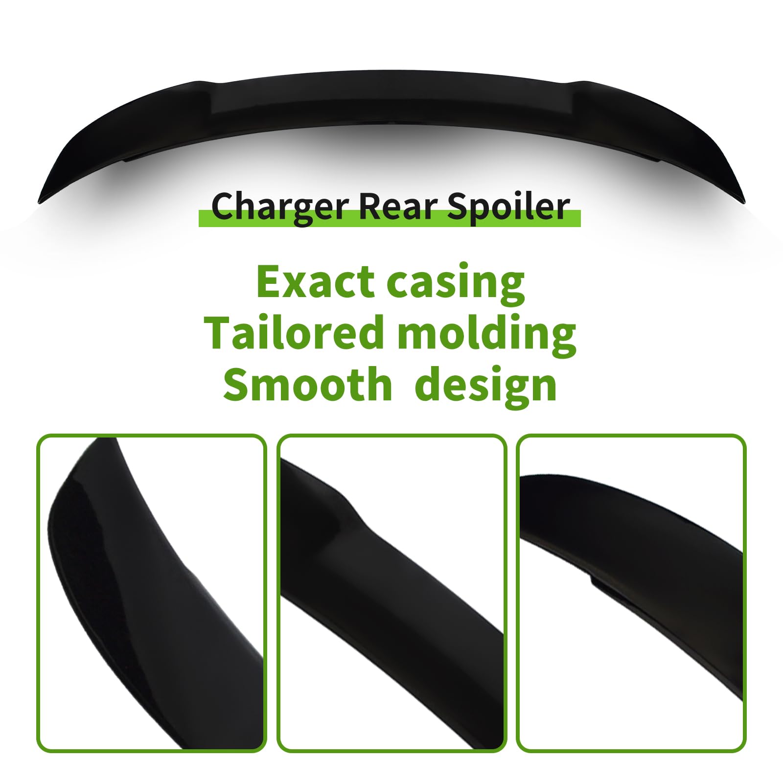 Carbon Fiber Style Rear Spoiler for Dodge Charger (2011-2022) - Compatible with RT, SXT, SRT & Hellcat Models | High-Performance Car Upgrade for Racing & Street Style Enhancement