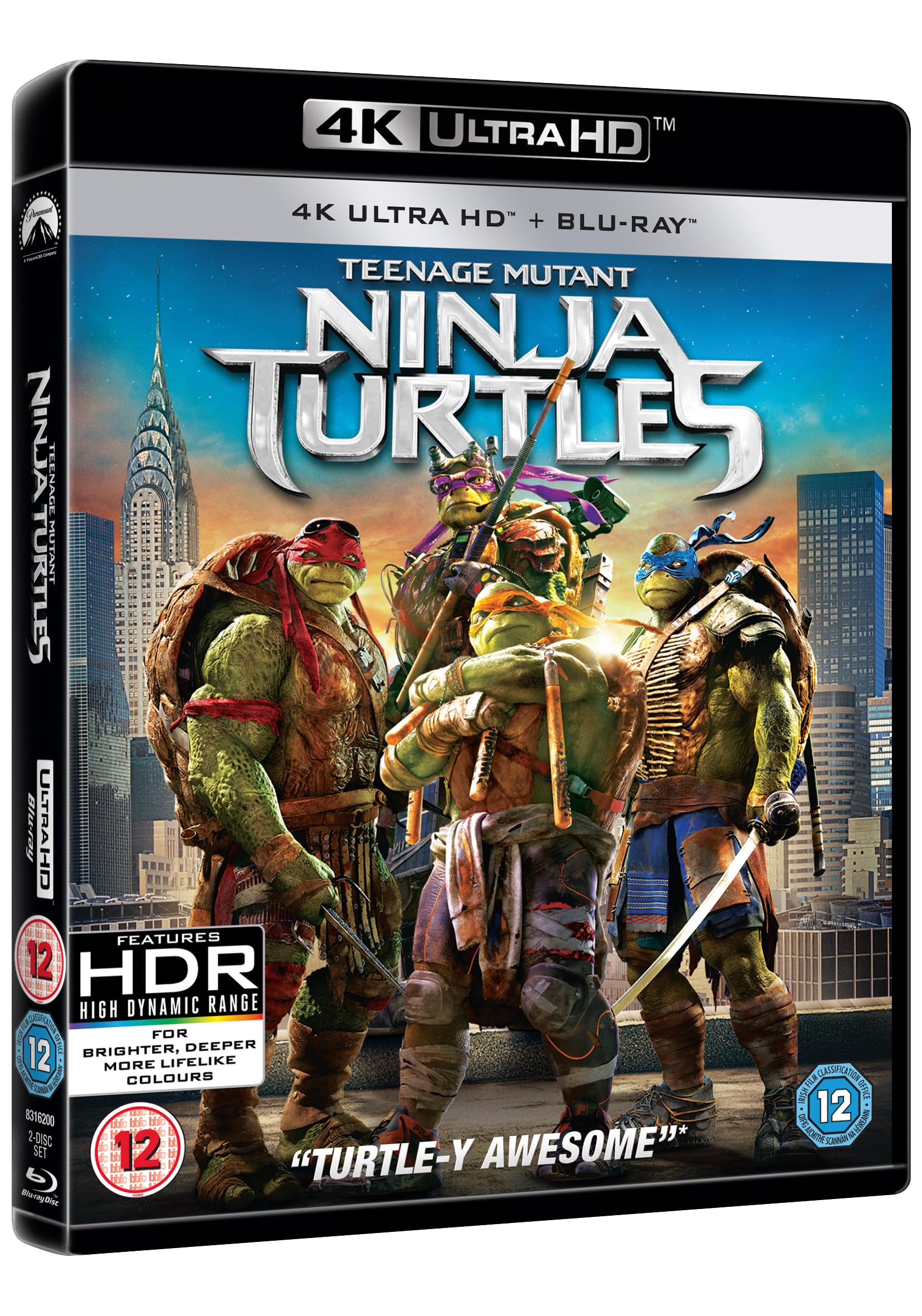 Teenage Mutant Ninja Turtles 4K Ultra HD Blu-ray Movie | Action-Packed Superhero Film for Kids & Adults | Perfect for Movie Nights & TMNT Fans Collection