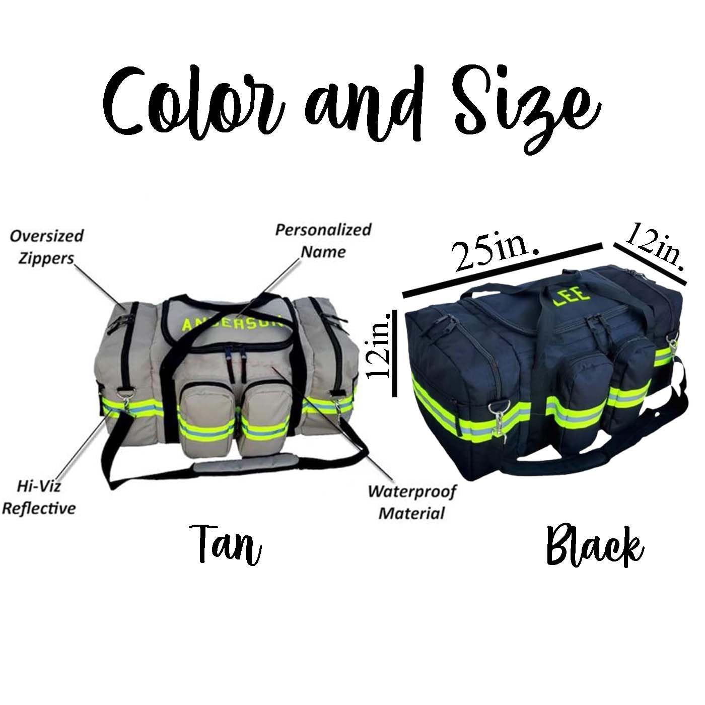 Custom Personalized Firefighter Duffel Bag with Shoulder Straps - Waterproof Large Firefighting Gear Storage Bag - Engraved Name Fire Safety Equipment Bag - Perfect Gift for Firefighters, First Responders & Emergency Crews (Ideal for Training, Work & Travel)
