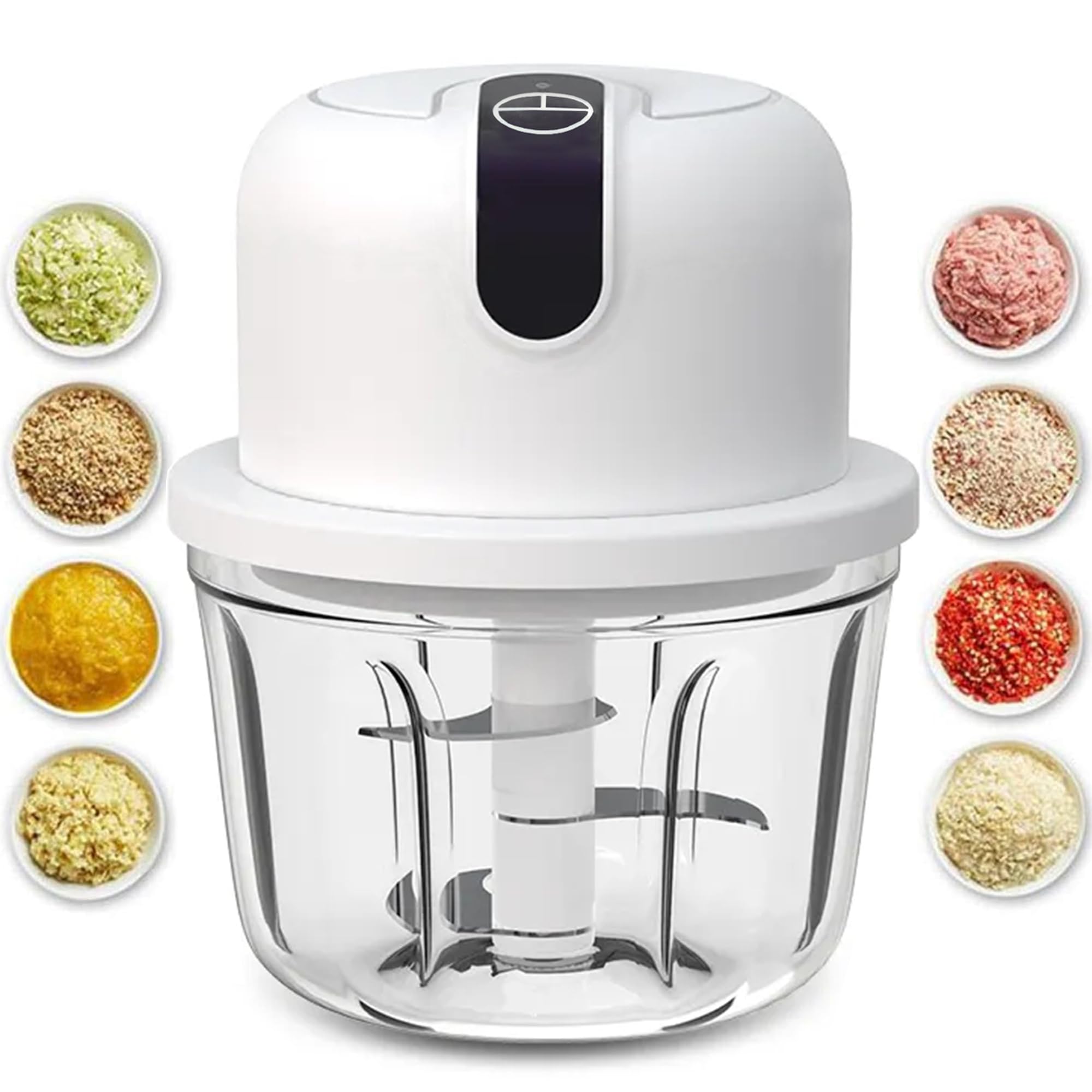 350ML Electric Garlic Chopper & Vegetable Chopper - Cordless Food Processor for Ginger, Onion, Chili, Fruit, Meat, Spices - Portable Blender for Kitchen, Camping & Meal Prep (BPA-Free)