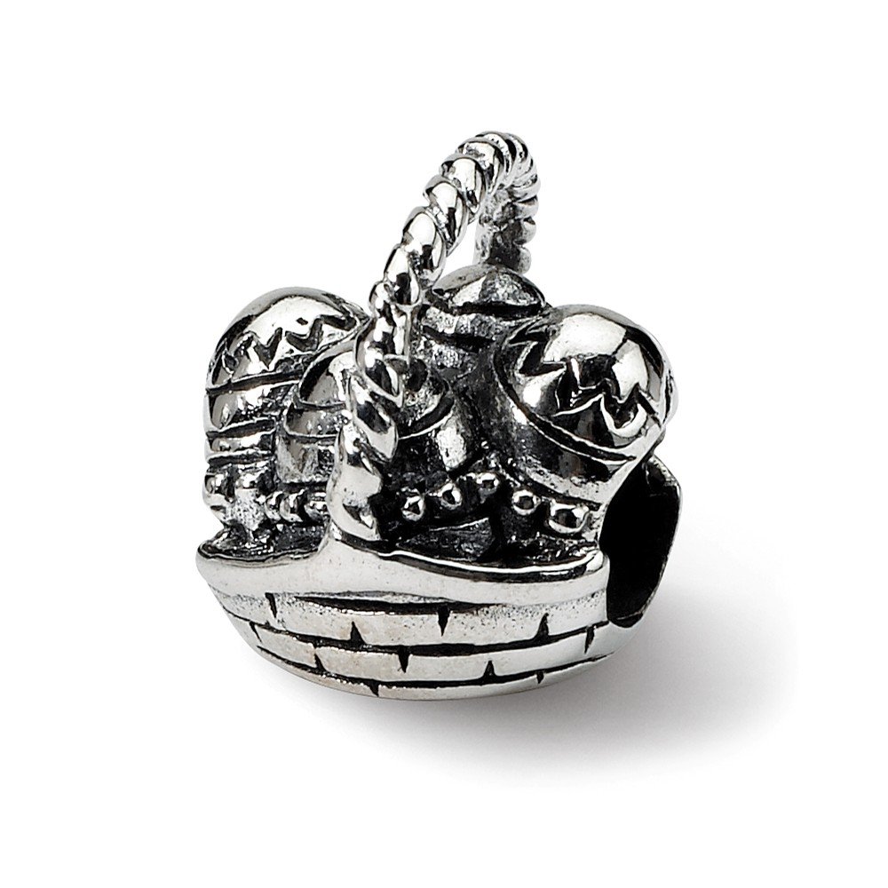 Jewels By Lux Sterling Silver Reflections Easter Basket Bead - Elegant Handmade Jewelry for Easter Gifts, Party Favors & Spring Celebrations