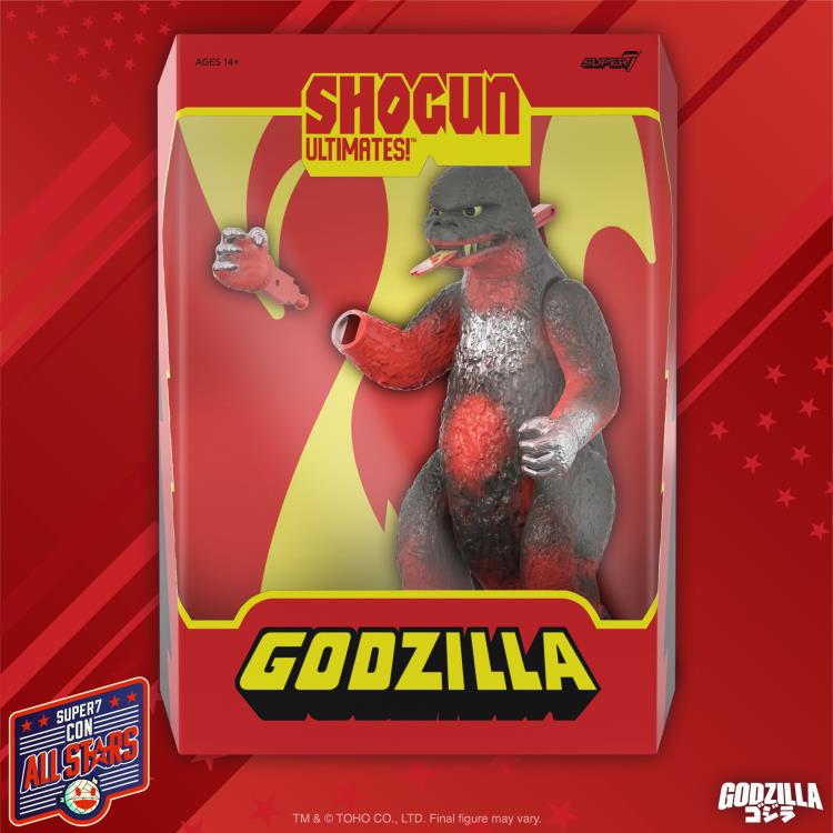 Toho Shogun ULTIMATES! Shogun Godzilla (Vintage Red) SDCC 2024 Exclusive Action Figure - Collectible Japanese Kaiju Toy for Display & Gifts