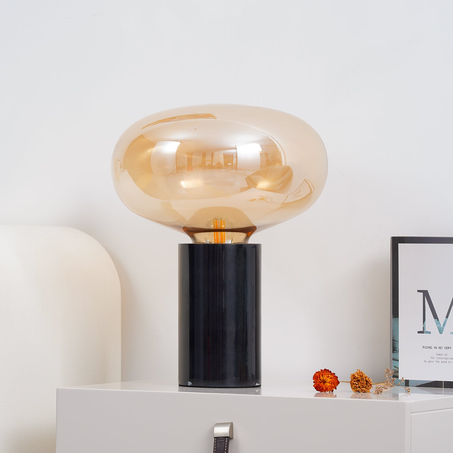 Sylvaine Table Lamp - Modern LED Bedside Lamp with USB Port, Touch Control, Dimmable Warm White Light - Perfect for Bedroom, Living Room, Office Nightstand Lighting