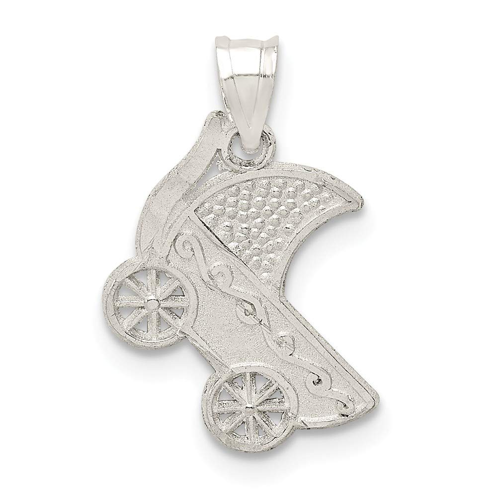 925 Sterling Silver Baby Buggy Charm - Dainty Pendant for Necklace, Bracelet & Jewelry Making - Perfect Gift for New Moms, Baby Showers & Christenings