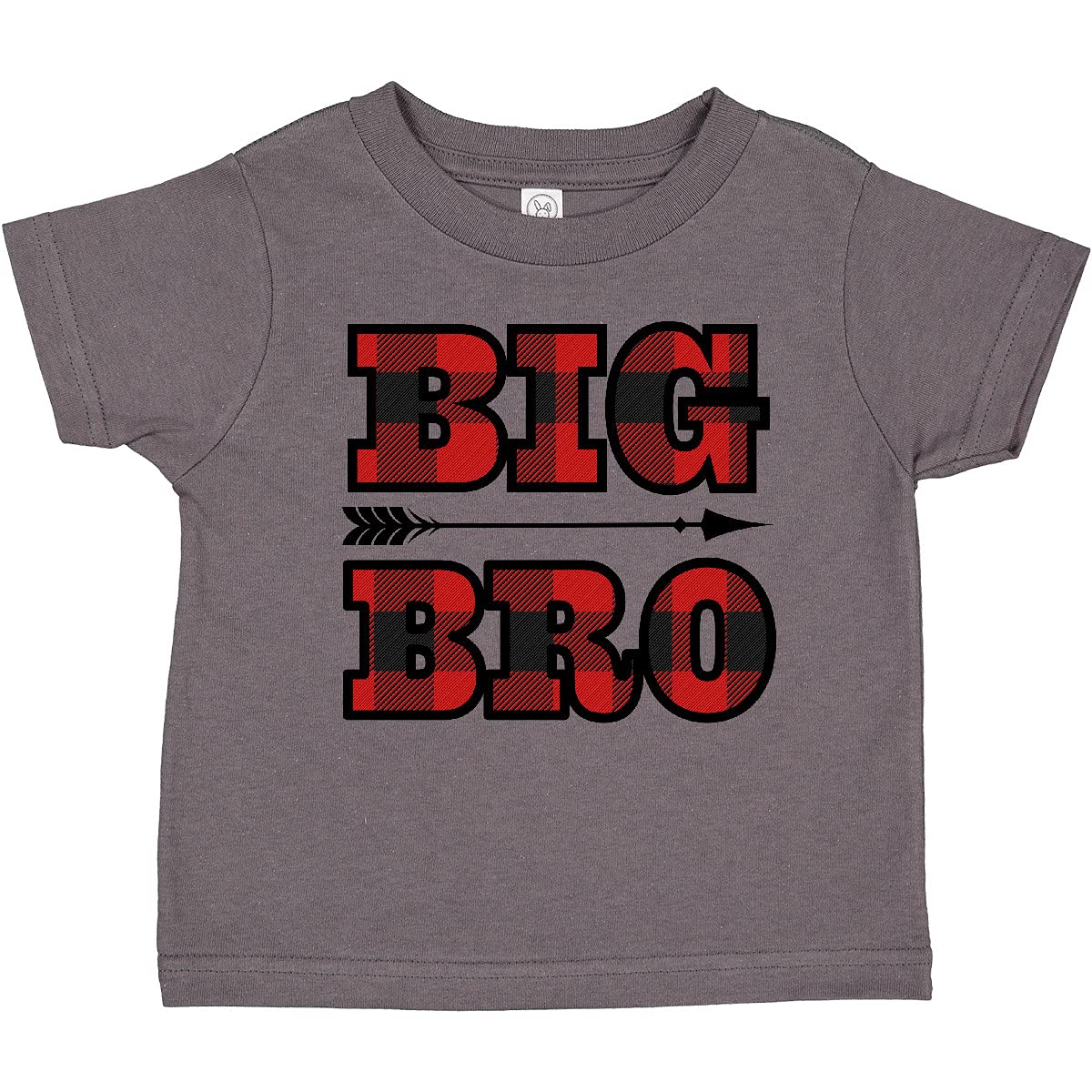 Inktastic Big Bro Buffalo Plaid Toddler T-Shirt - Cute Matching Sibling Outfit for Family Photos & Holidays