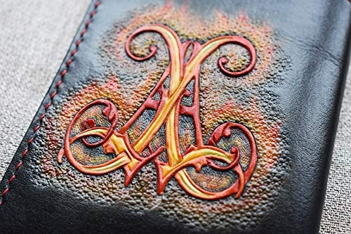 Handmade 3D Genuine Leather Passport Holder - Custom Travel Wallet with Phoenix Carving & Hand-Painted Design | Perfect for International Trips, Luxury Gifts & Business Travel Accessories