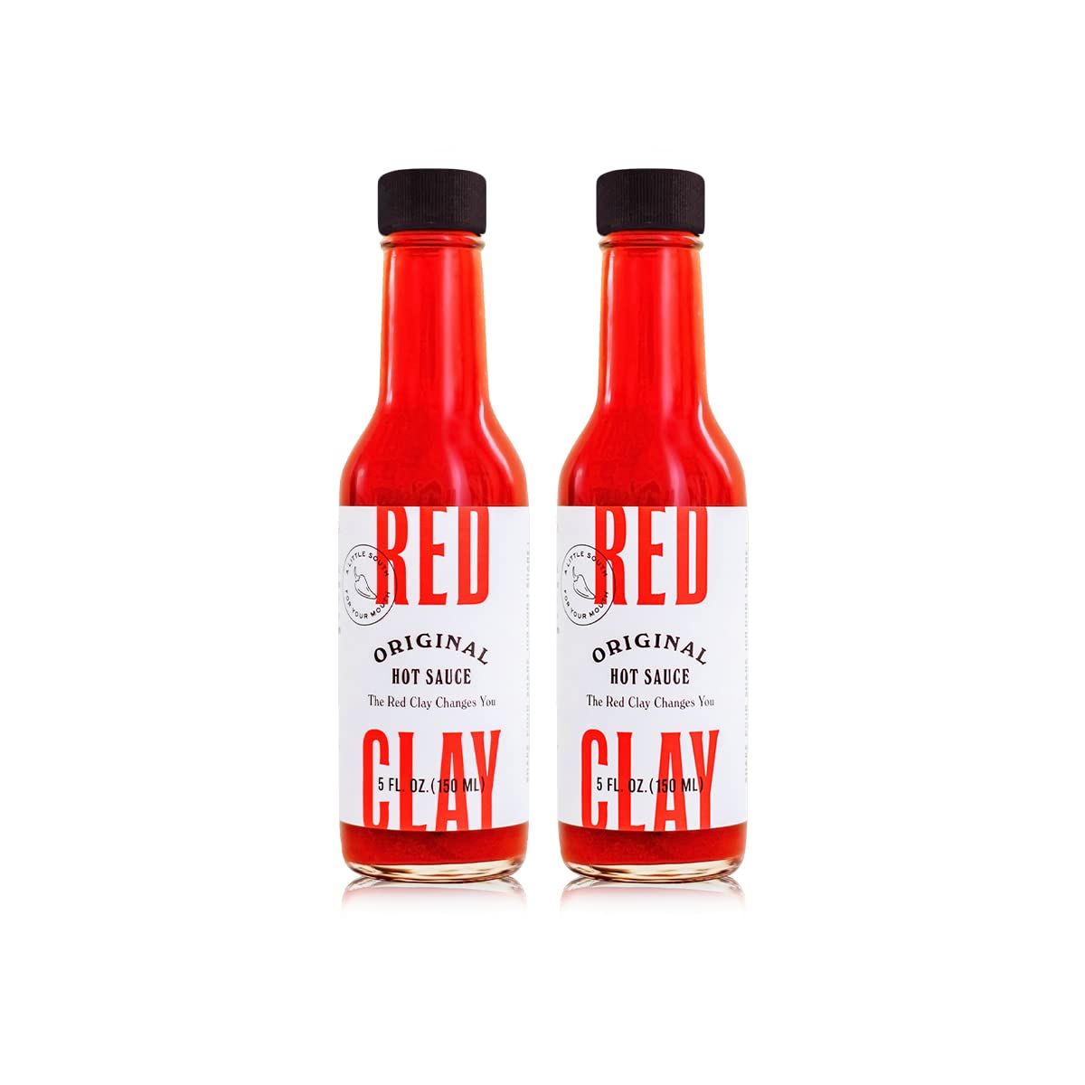 Red Clay Hot Sauce Original Southern Style - Gluten Free, Sugar Free, Keto Friendly Condiment & Marinade | Sustainably Sourced Mild Heat Hot Sauce | Made in USA 5oz 2-Pack | Perfect for Wings, Tacos, BBQ & Cooking