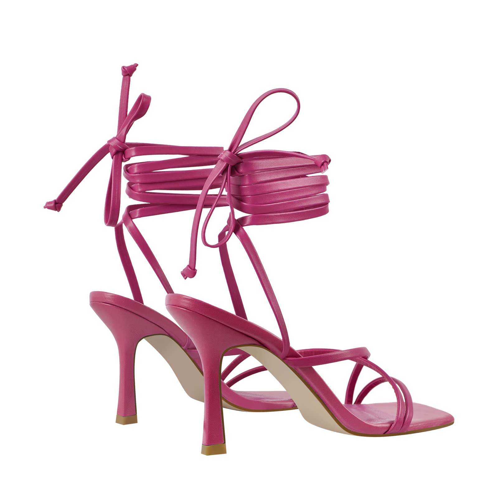 LISHAN Women's Sexy Stiletto High Heels Strappy Lace Up Sandals - Elegant Party Shoes for Evening Wear, Date Night & Special Occasions
