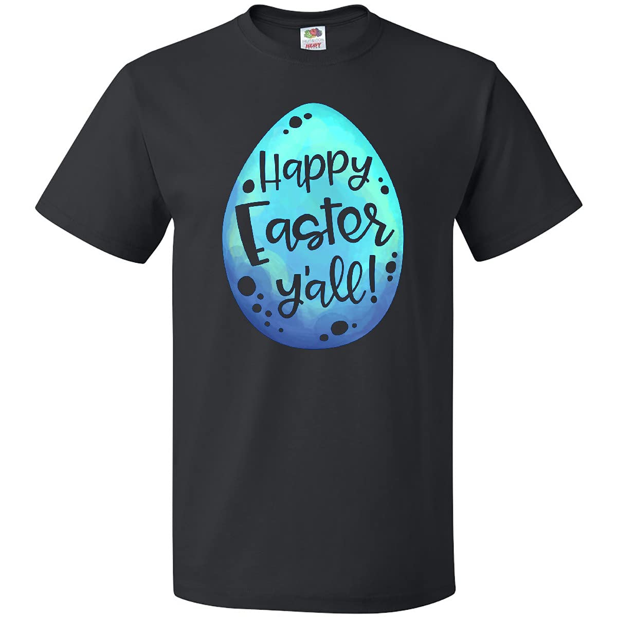 Inktastic Happy Easter Y'all with Blue Easter Egg Graphic Adult T-Shirt - Casual Wear for Easter Celebrations, Spring Parties & Family Gatherings