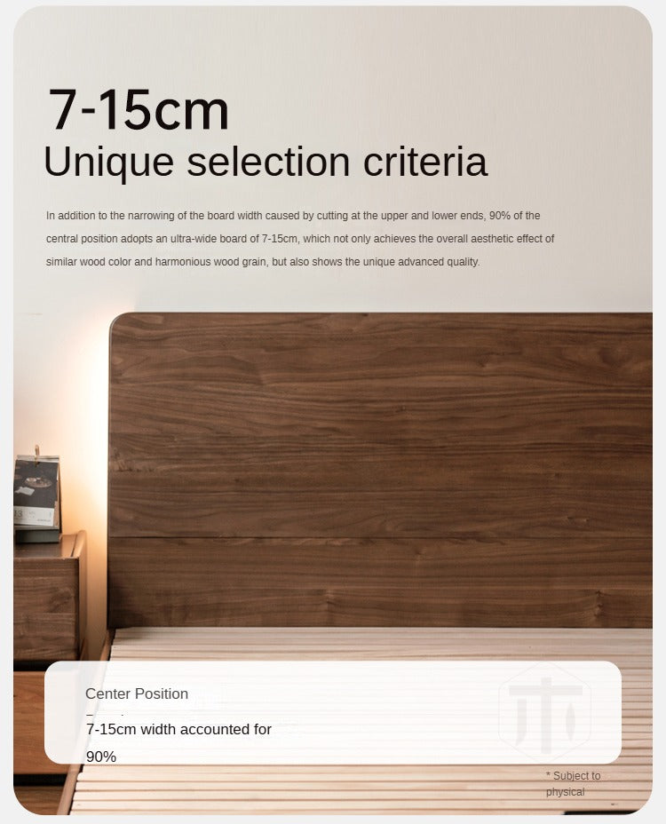 Solid Black Walnut Wood King Size Suspended High Headboard Bed Frame - Modern Platform Bed for Master Bedroom, Guest Room & Luxury Home Decor