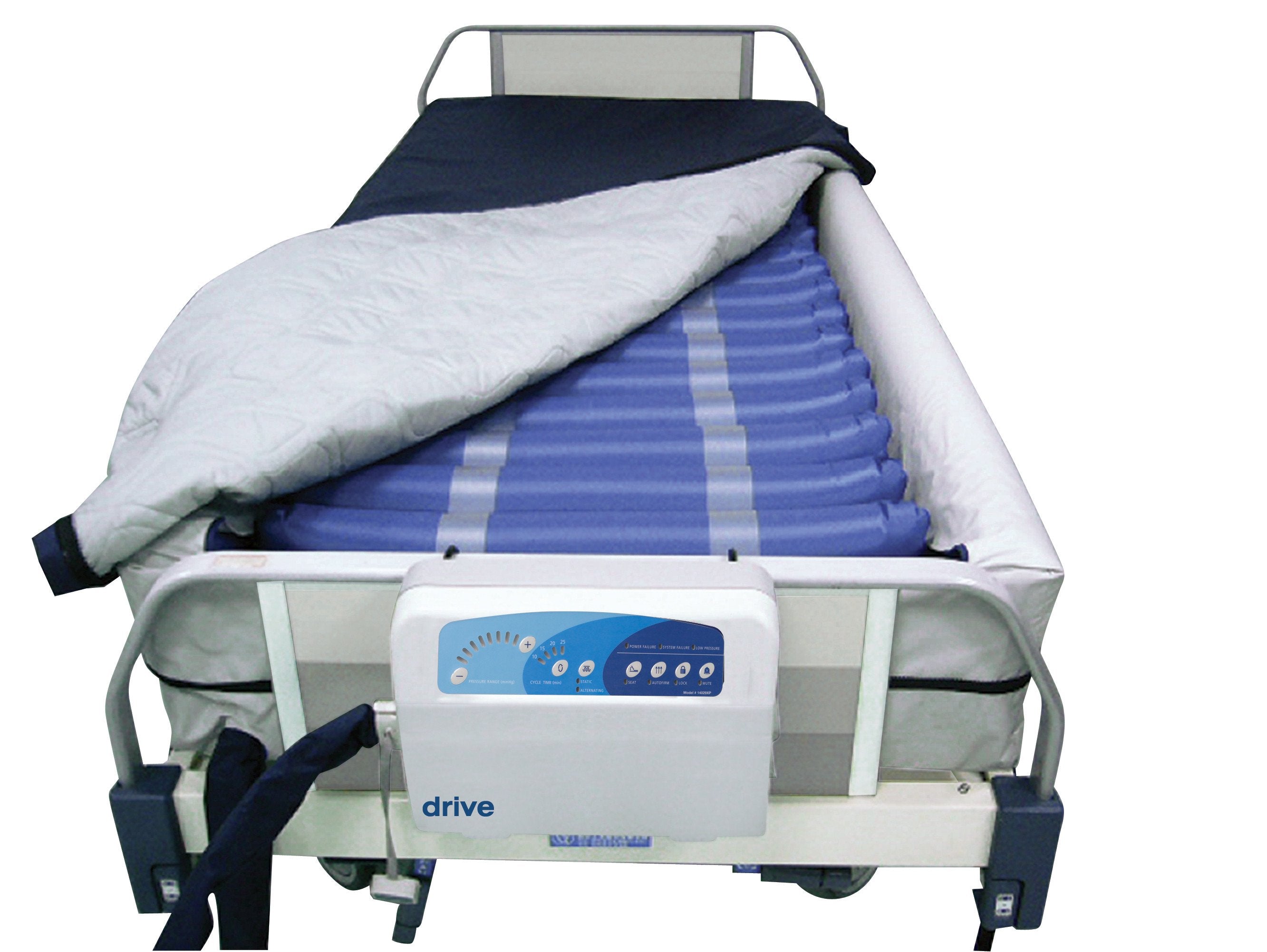 Med Aire Plus 8 Alternating Pressure & Low Air Loss Mattress System with 10 Defined Perimeter - Hospital Grade Pressure Relief for Bedridden Patients, Elderly Care & Post-Surgery Recovery