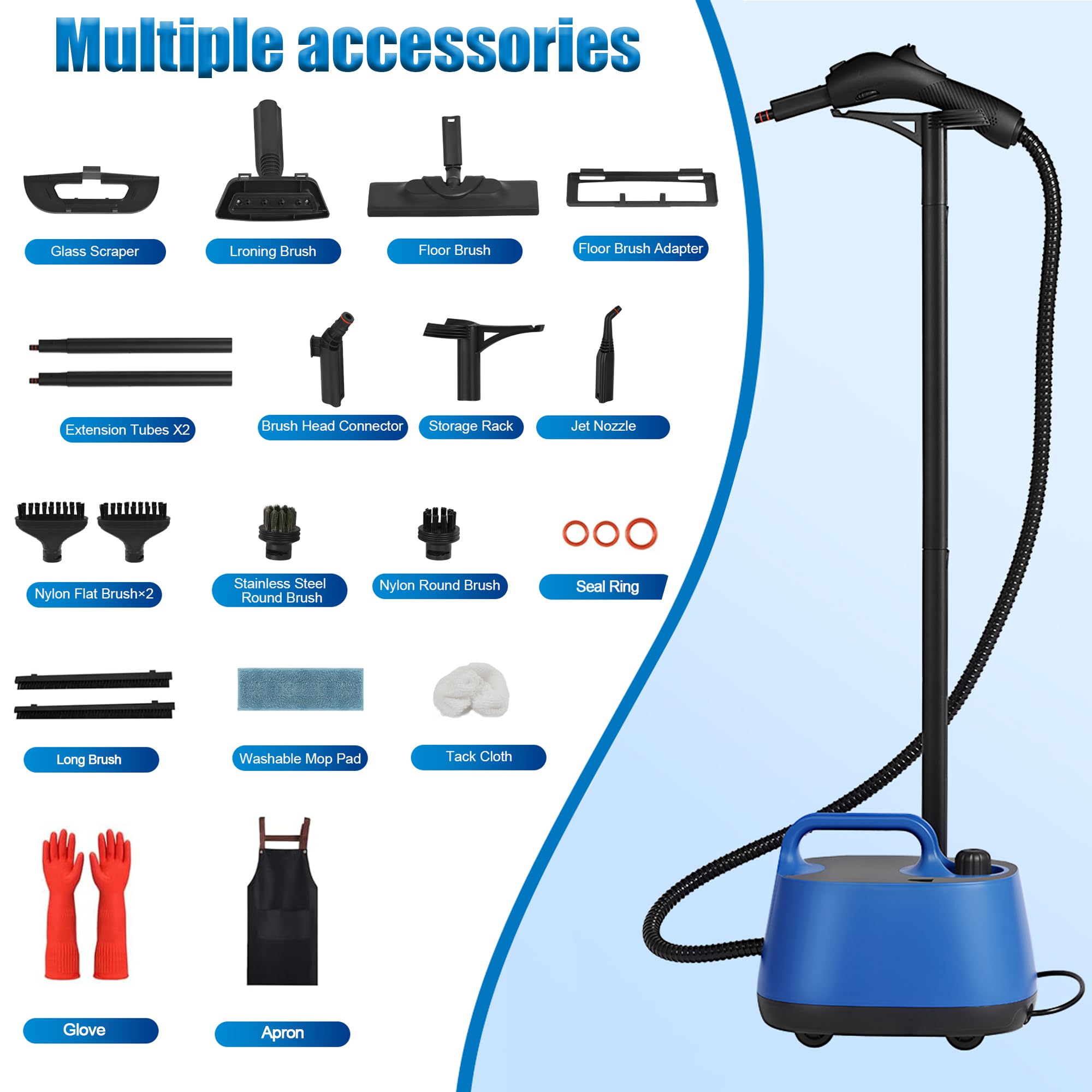 **Heavy Duty Multipurpose Steam Cleaner with 25 Accessories - Handheld Steamer for Floors, Upholstery, Car Detailing, Tile & Grout Cleaning - Perfect for Home, Office & Auto Deep Cleaning**