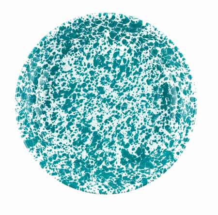 10.5 Inch Enamelware Pasta Plates Set of 4 - Turquoise Marble Design for Italian Dining, Kitchen & Restaurant Serveware | Durable & Stylish Dinner Plates for Pasta, Salad & Appetizers