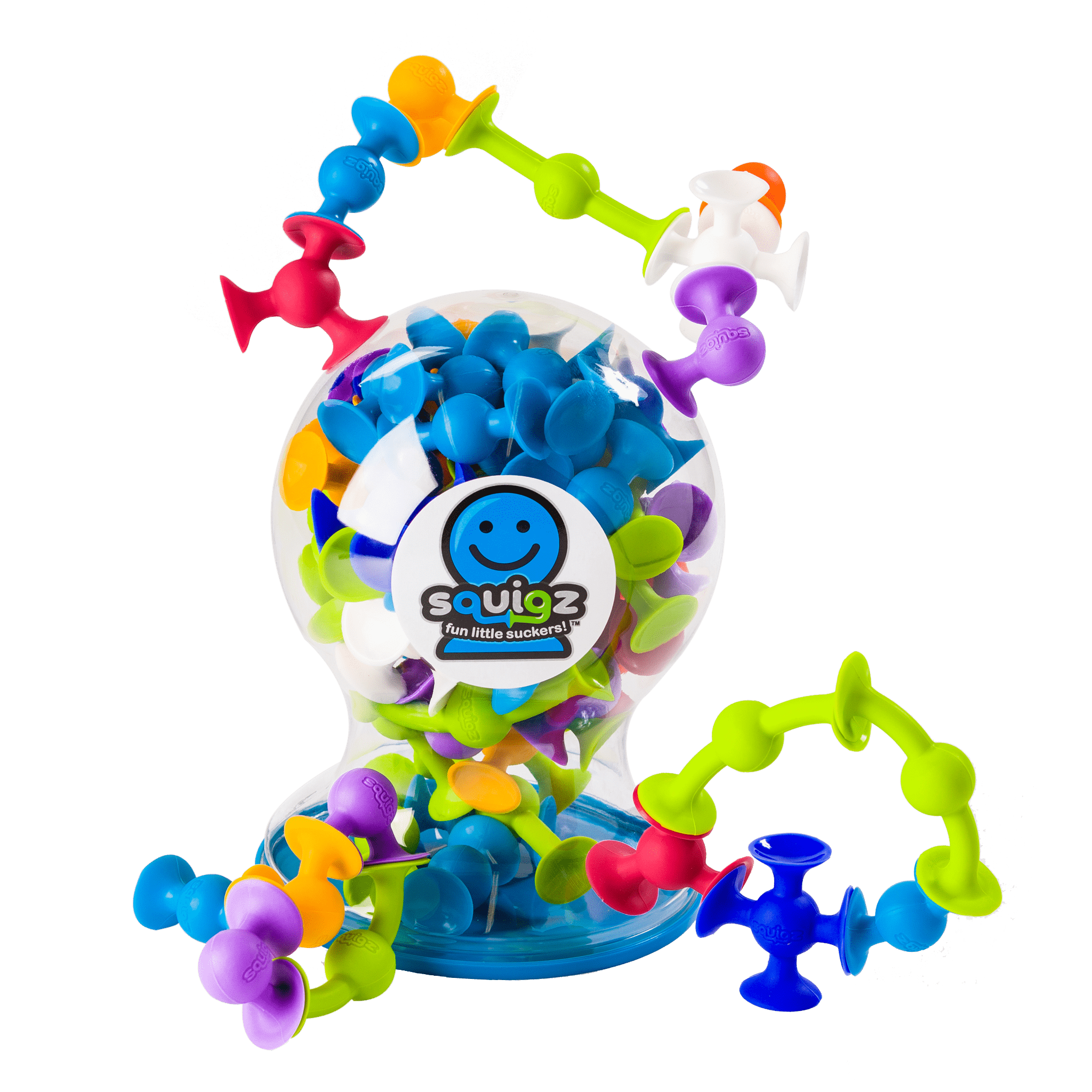 Fat Brain Toys Squigz Deluxe Set - 100-Piece Creative Building Toy for Kids, STEM Learning & Sensory Play - Perfect for Home, Classroom & Travel Activities