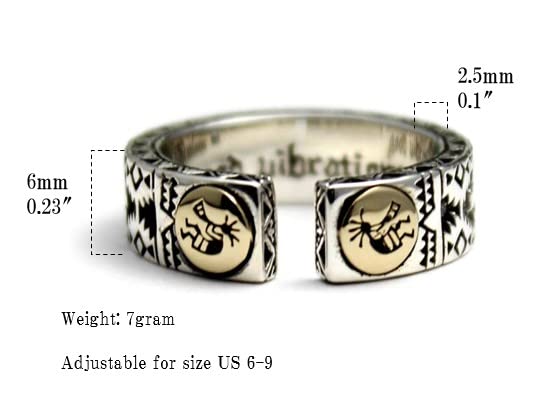 COSUMOSU 925 Sterling Silver Kokopelli Open Rings Adjustable for Women - Boho Southwest Style Jewelry - Perfect for Festivals, Gifts & Everyday Wear