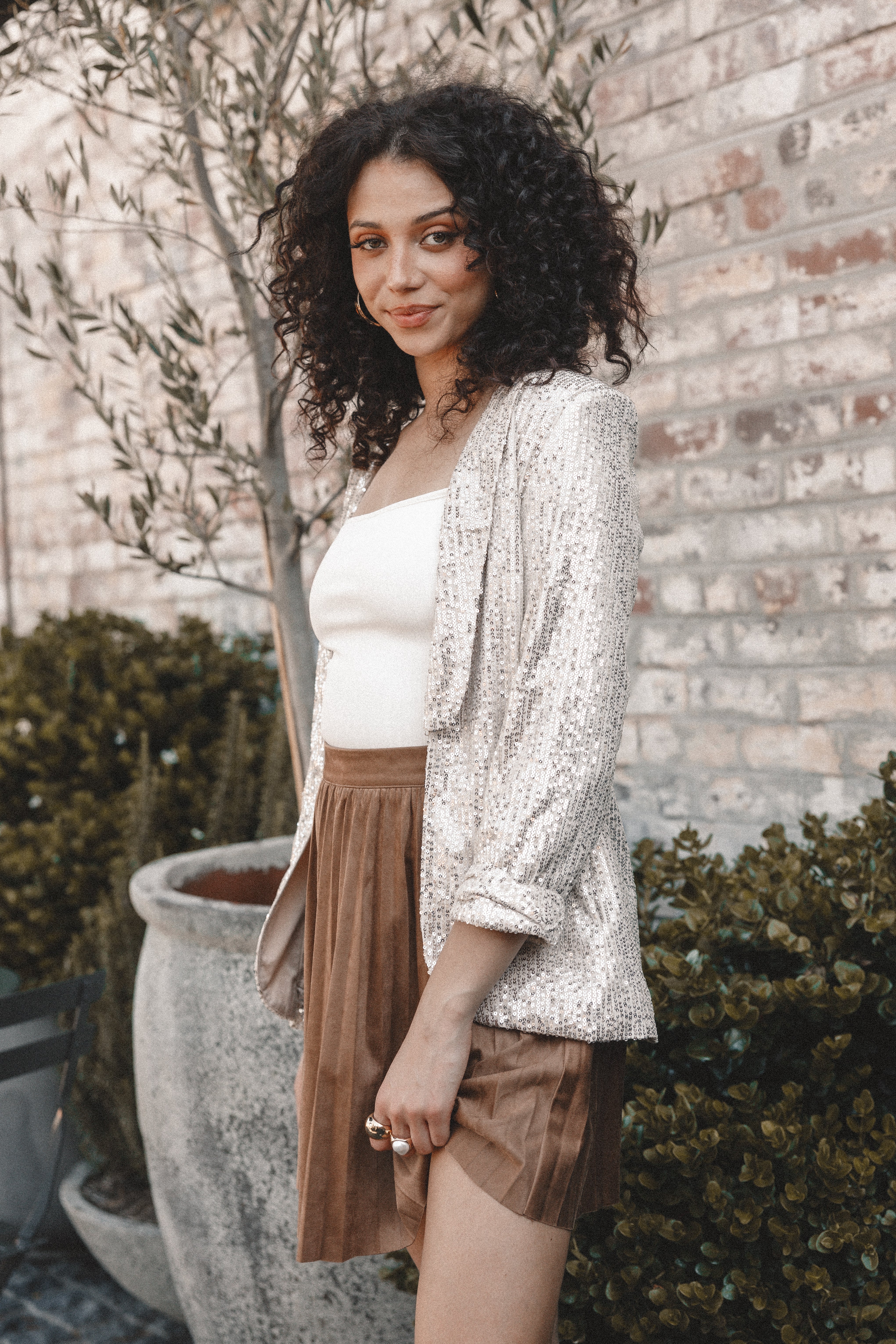 Camille Sequin Blazer for Women - Silver Sparkle Party Blazer - Perfect for Evening Events, Weddings, and Special Occasions