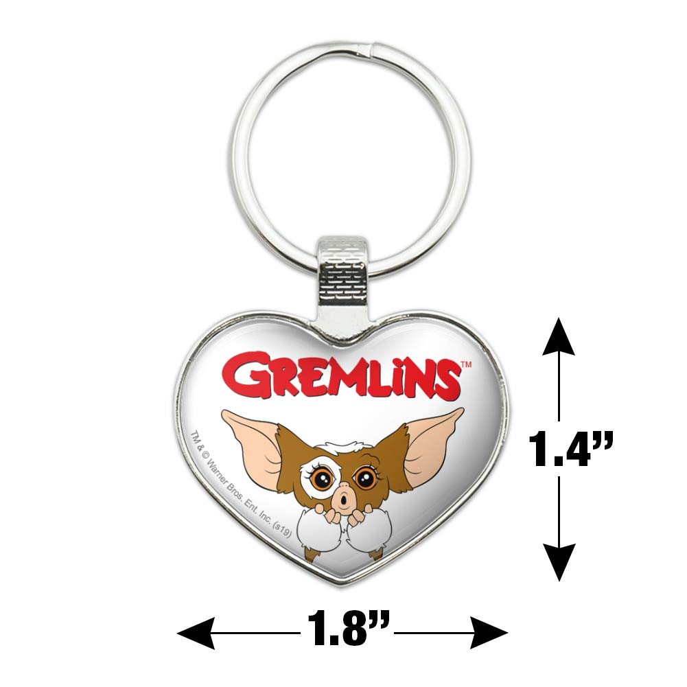 Gremlins Gizmo Logo Keychain - Cute Heart Love Metal Key Ring for Keys, Bags & Gifts | Perfect for Movie Fans, Key Organization & Pop Culture Collectors