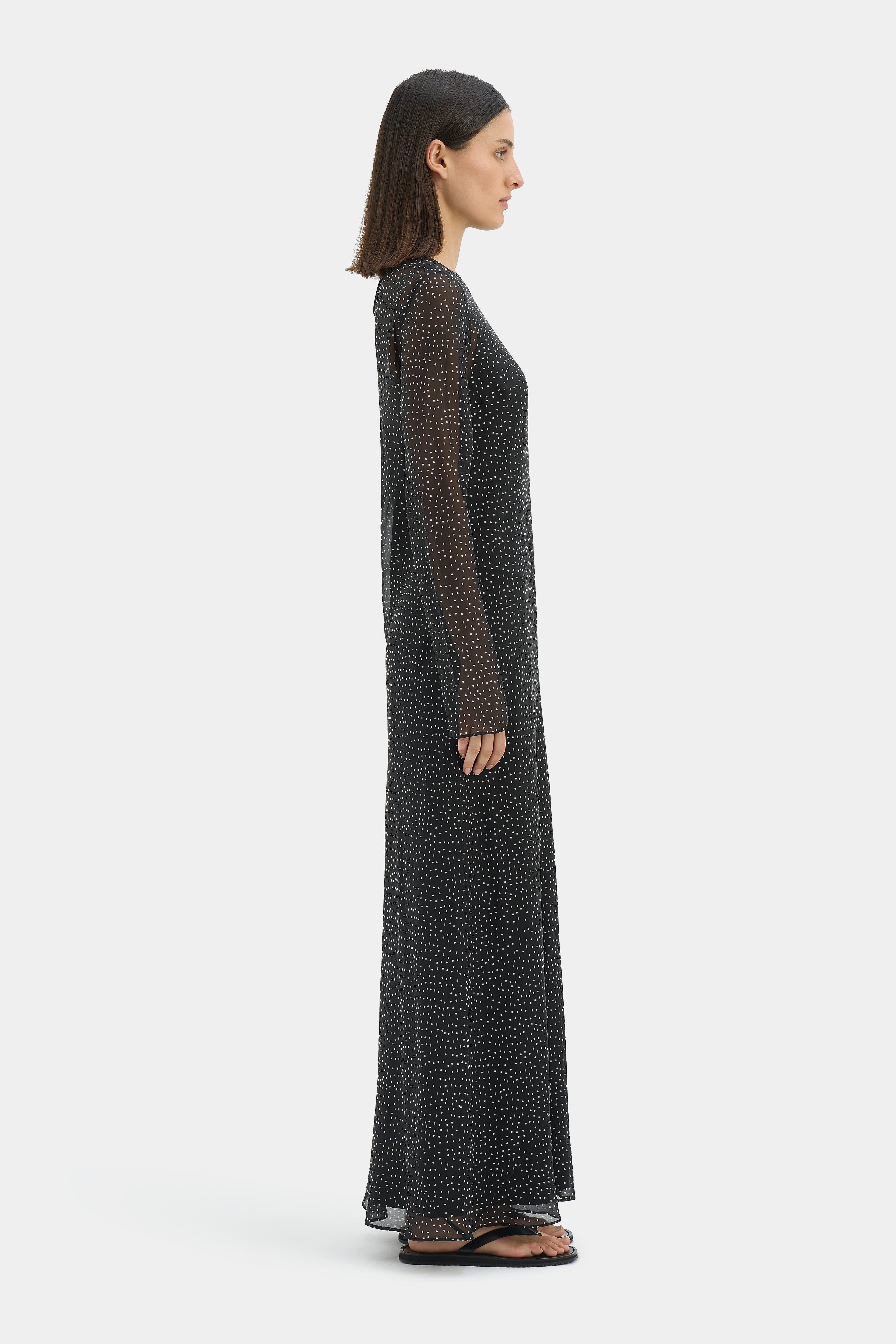 Lisander Women's Long Sleeve Casual Dress - Elegant Flowy Midi Dress for Work, Party & Fall Season