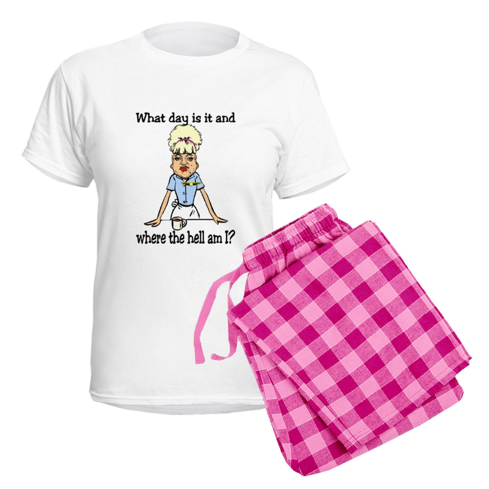 Where The Hell Am I Women's Light Pajama Set - Novelty Cotton Sleepwear for Women | Comfortable PJs for Lounge, Sleep & Relaxation at Home