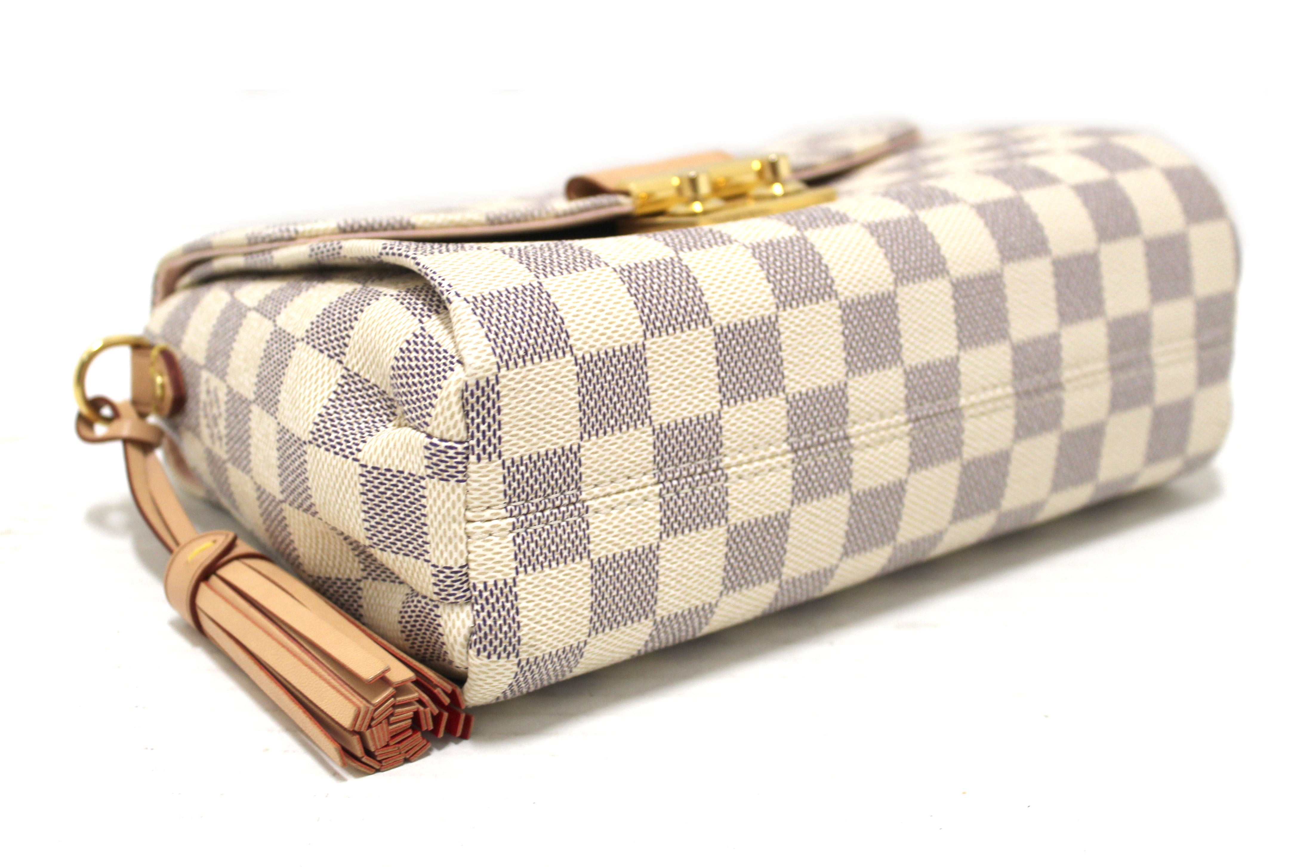 Authentic Louis Vuitton Damier Azur Croisette Handbag & Messenger Bag - Luxury Crossbody Purse for Women, Fashionable Shoulder Bag for Work, Travel & Everyday Use