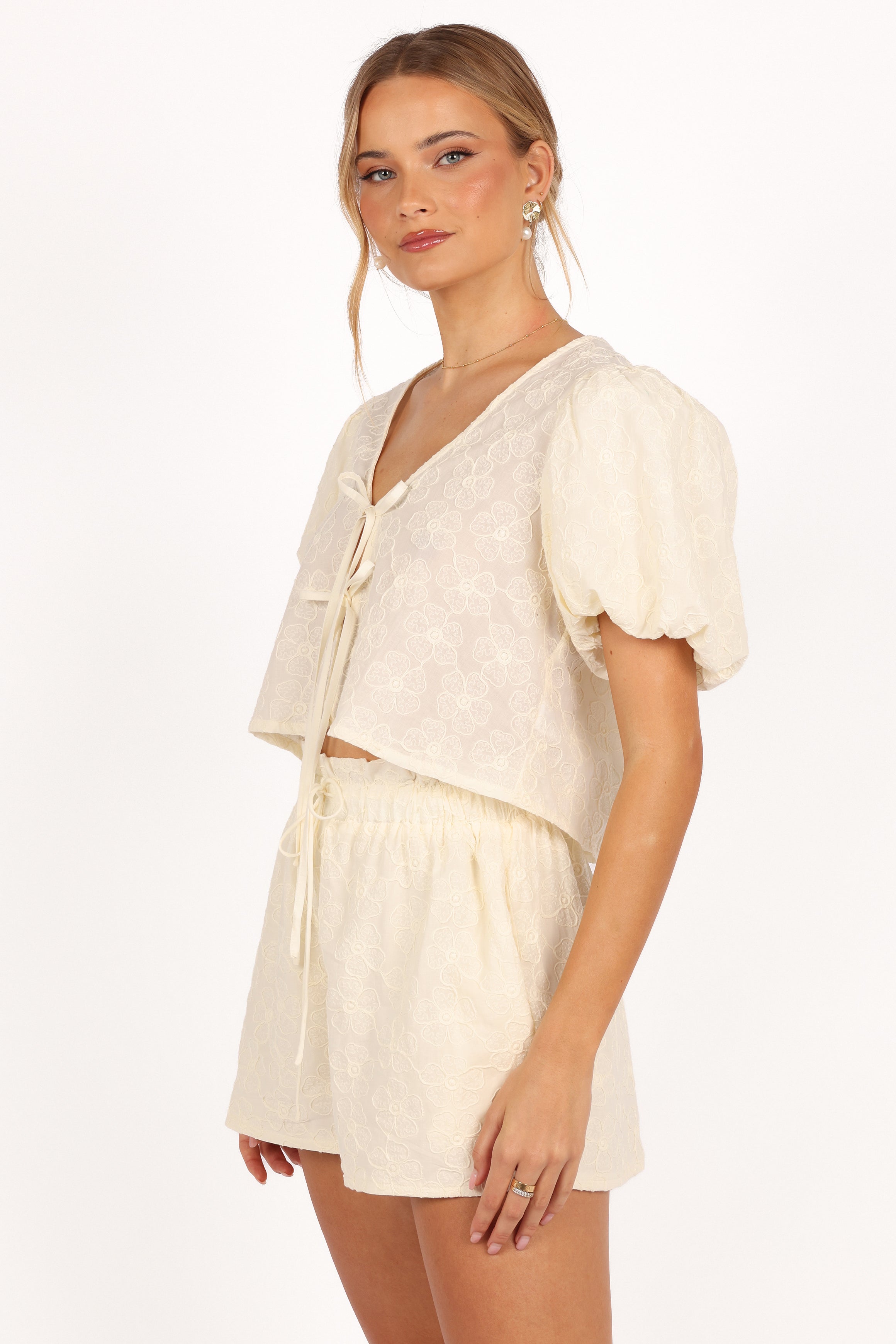 Hanna Short Set for Women - Soft Cream Lounge Pajama Set - Perfect for Sleepwear, Loungewear & Summer Outfits