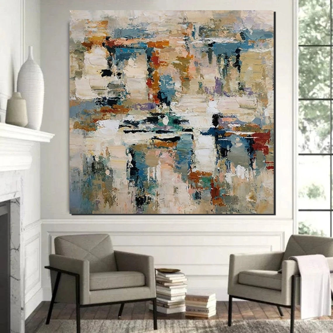 Hand Painted Extra Large Abstract Canvas Painting - Modern Wall Art for Bedroom Decor | Perfect for Living Room, Office & Home Interior Design
