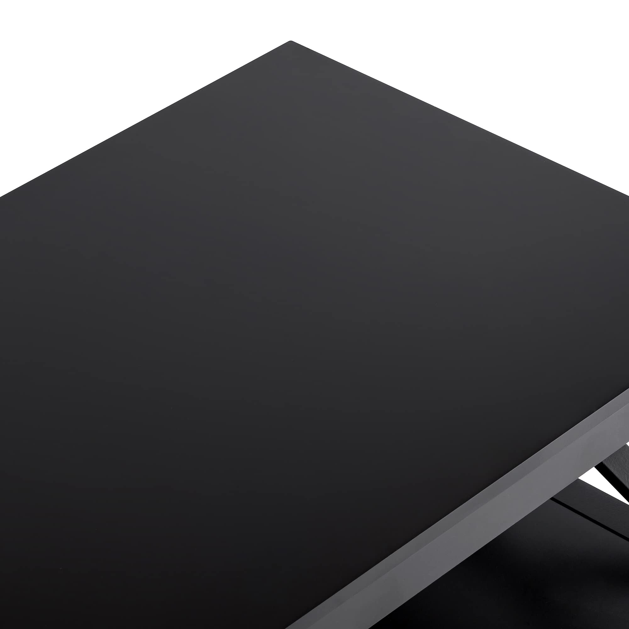 ChooChoo Modern Black Wood Coffee Table with Thicker Legs & Storage - Oxford Style Living Room Furniture for Small Spaces, Home Decor, and Entertainment Areas