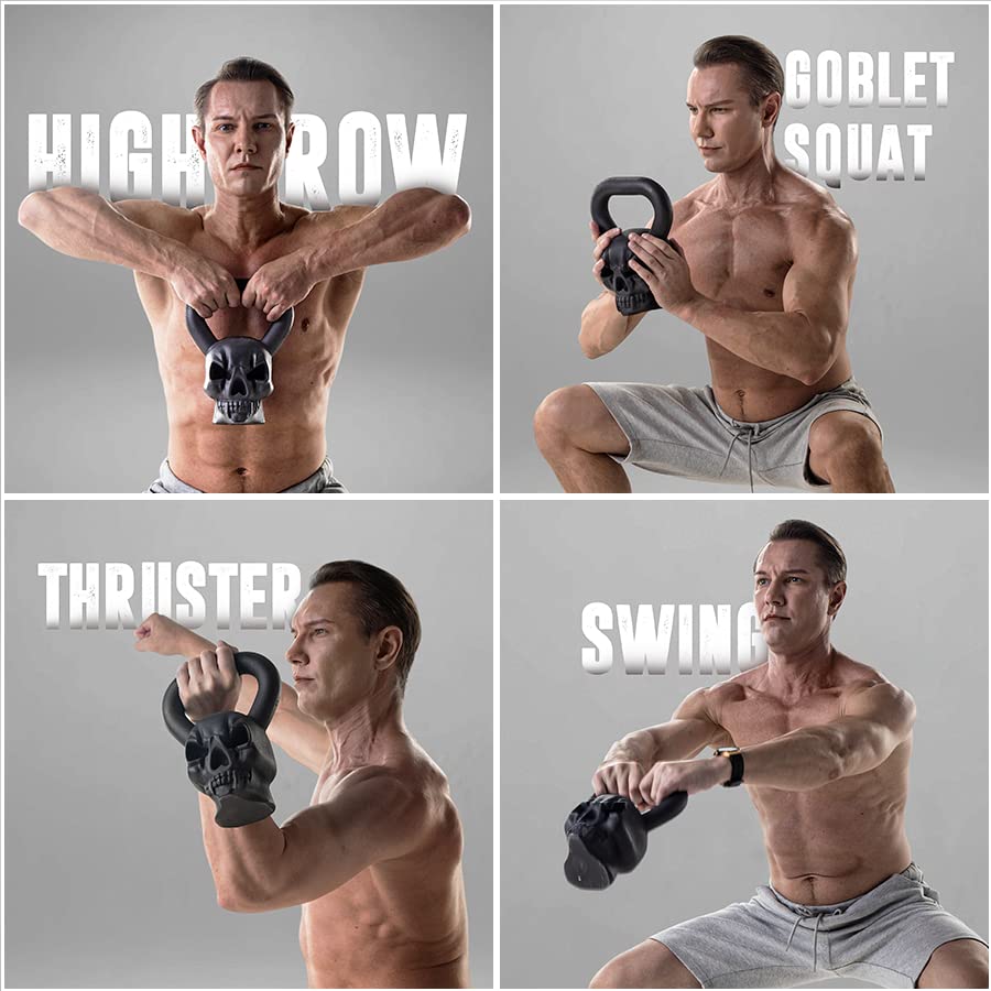 Yes4All Special Shape Kettlebell - Upgraded Multifunctional Cast Iron Weight for Strength Training, Powder Coated Anti-Slip Handle | Perfect for Home Gym, CrossFit & Functional Fitness Workouts