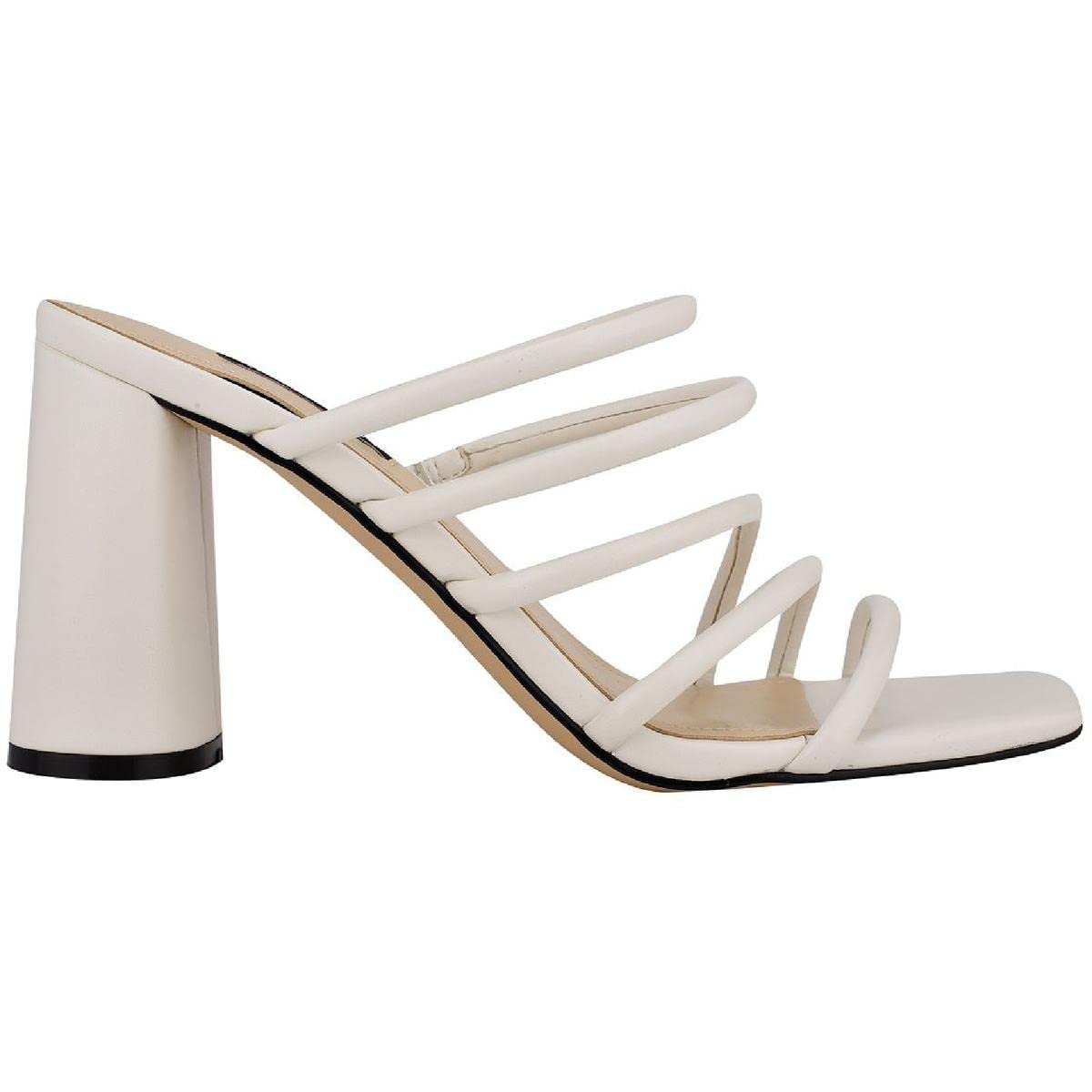 Nine West Women's Girlie 3 Pleather Strappy Block Heel Sandals - Comfortable & Stylish for Office, Party & Night Out