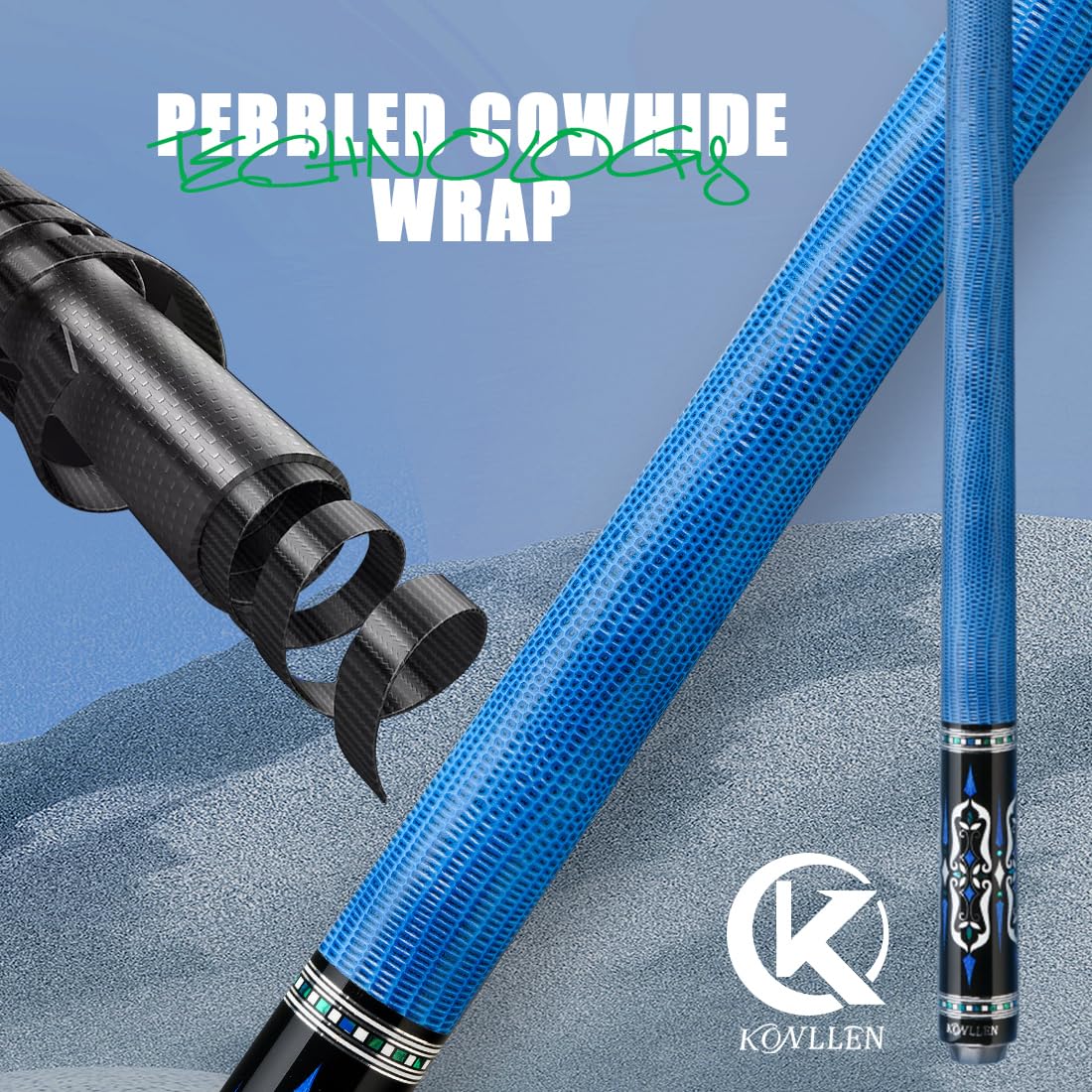 KONLLEN 58-inch Professional Carbon Fiber Pool Cue Stick - Low Deflection Billiard Cue with 12.5mm Tip for Adults | Full Carbon Technology, Pro Taper & Ultra-Smooth Finish | Perfect for Competitive Play & Home Game Rooms