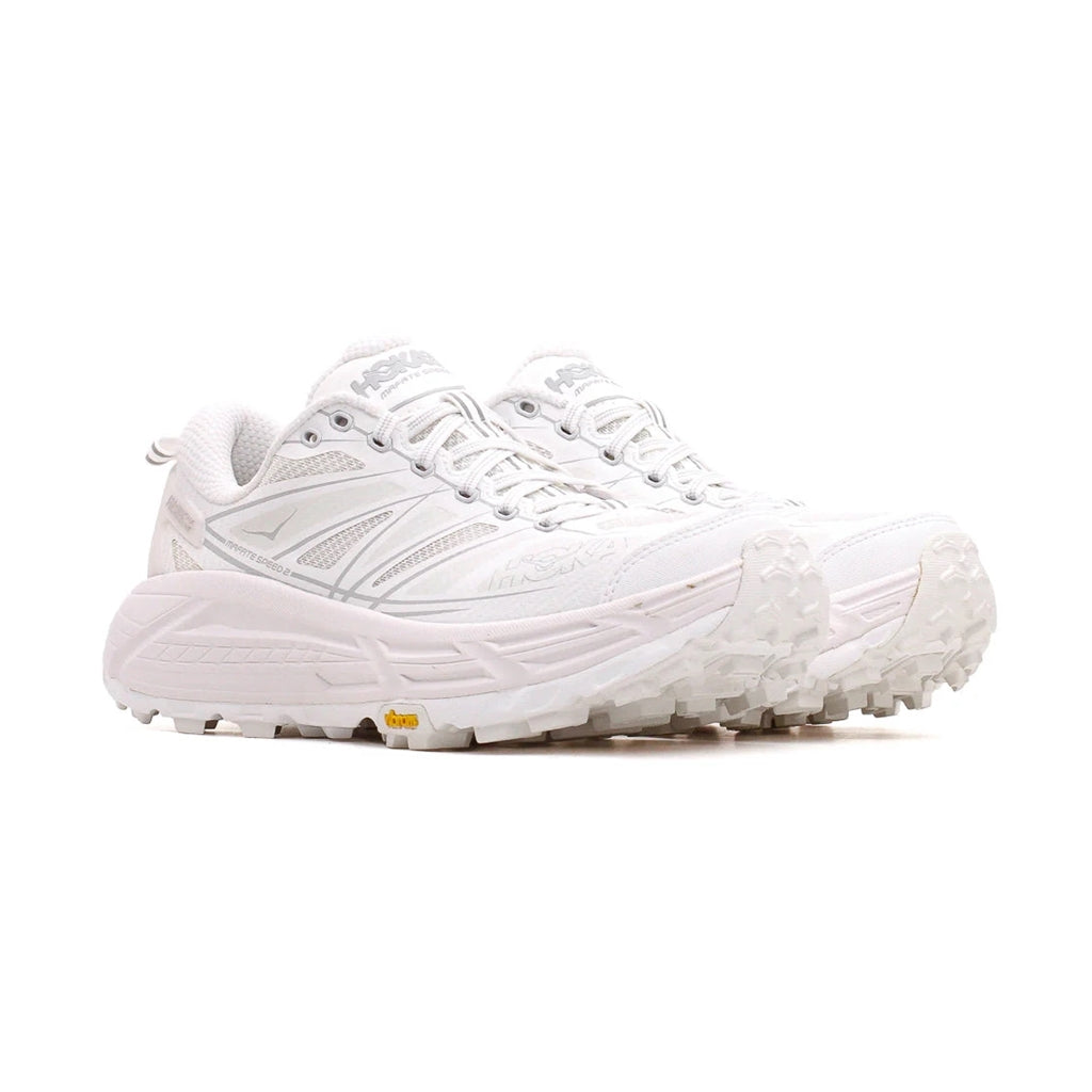 HOKA ONE ONE MAFATE SPEED 2 Trail Running Shoes - White Lunar Rock (1126851 WLRC) for Men & Women | Lightweight Cushioned Hiking & Outdoor Adventure Footwear