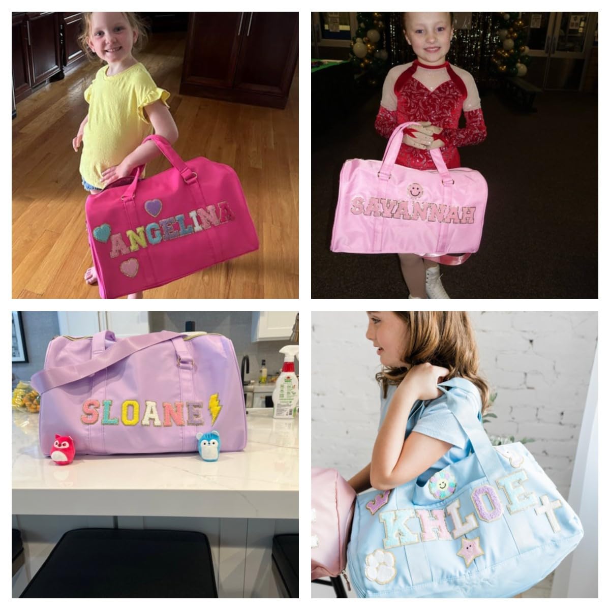 Personalized Dance Bag for Girls - Custom Name Patch Yoga & Ballet Duffel Bag - Women's Cheerleader & Gym Travel Bag - Perfect for Dance Classes, Yoga Sessions, Gym Workouts & Bridesmaid Events